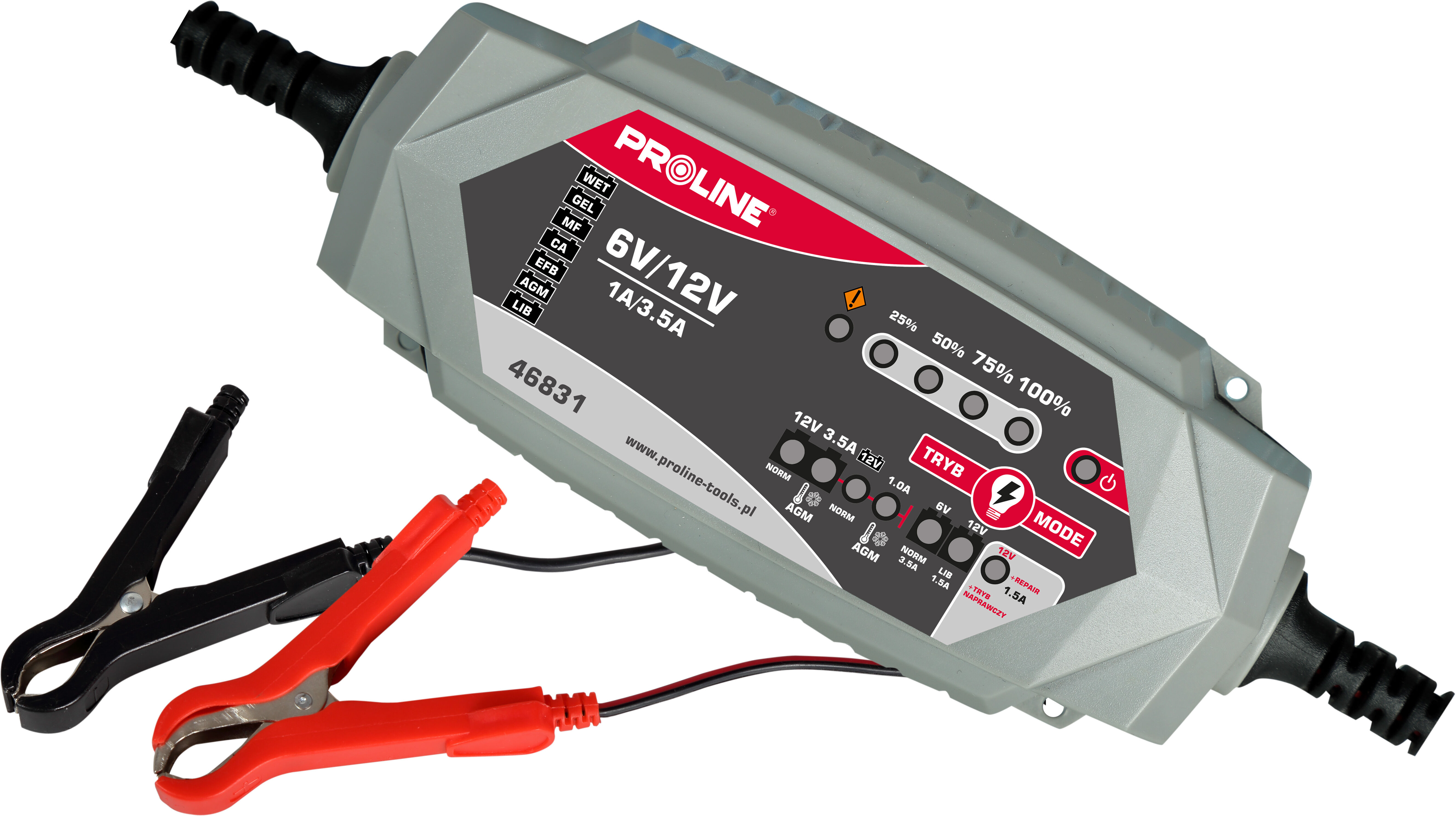 46831--Prostownik inwert. do akumulatorów sam. 12v, 3.5a ce proline