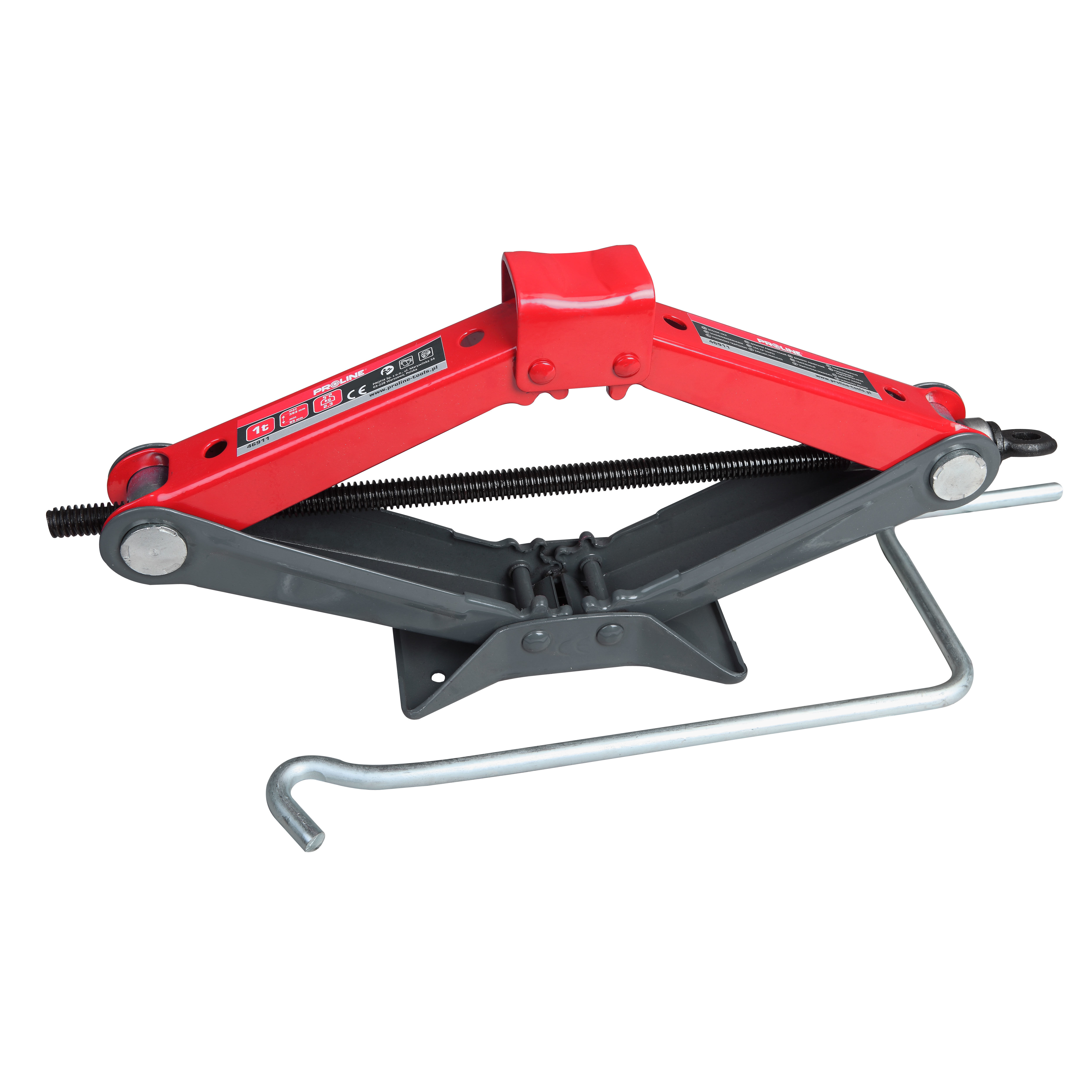 46915--46915 Podnośnik trapezowy 1.5T, 95-390mm (3.2kg), ProlineZakres podnoszenia: 95-390mmRozmiar podstawy: 166 x 118 mmCiężar lewarka: 3,2 kg