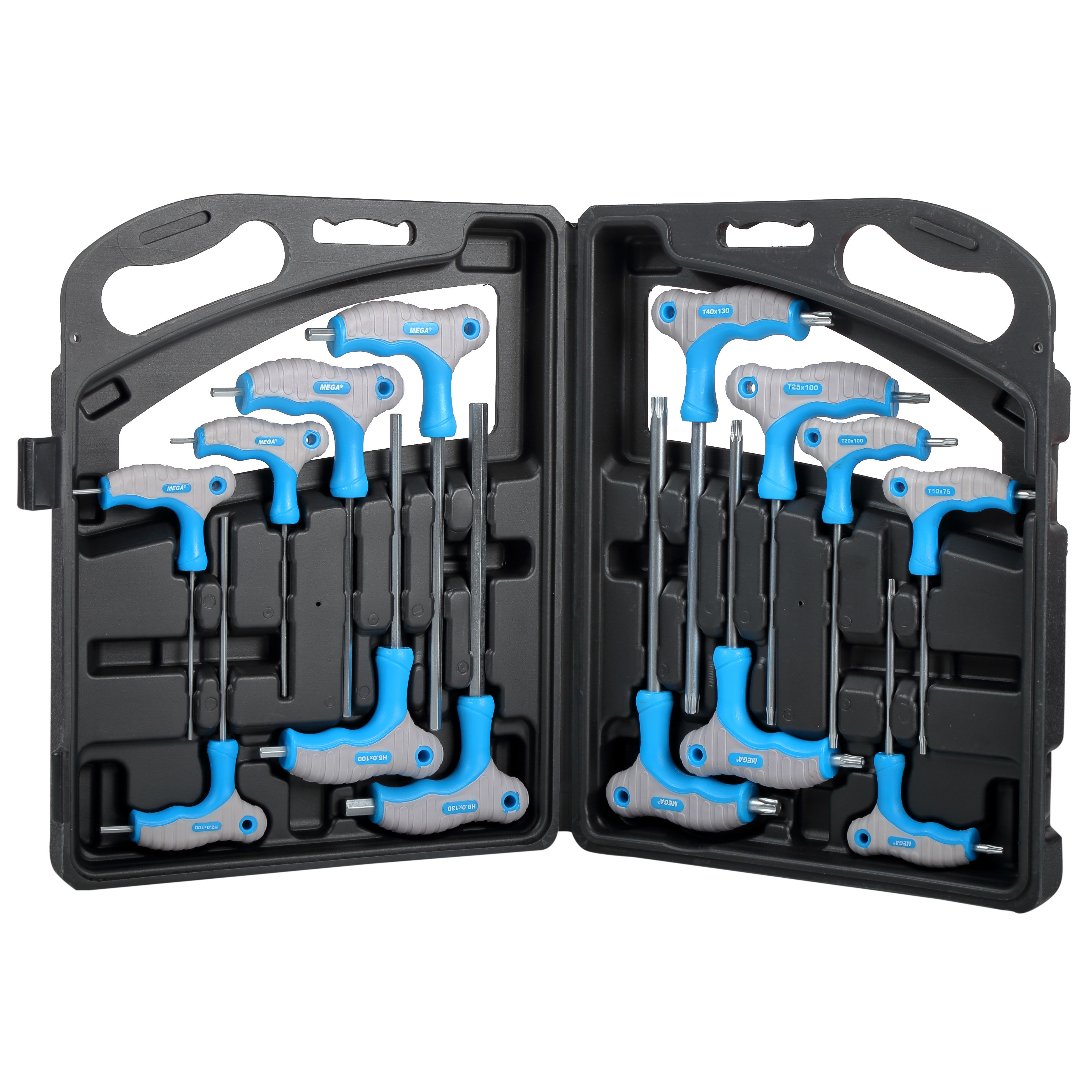 48600--Zestaw kluczy typu t, hex (crv)/torx (s2),14szt., soft touch