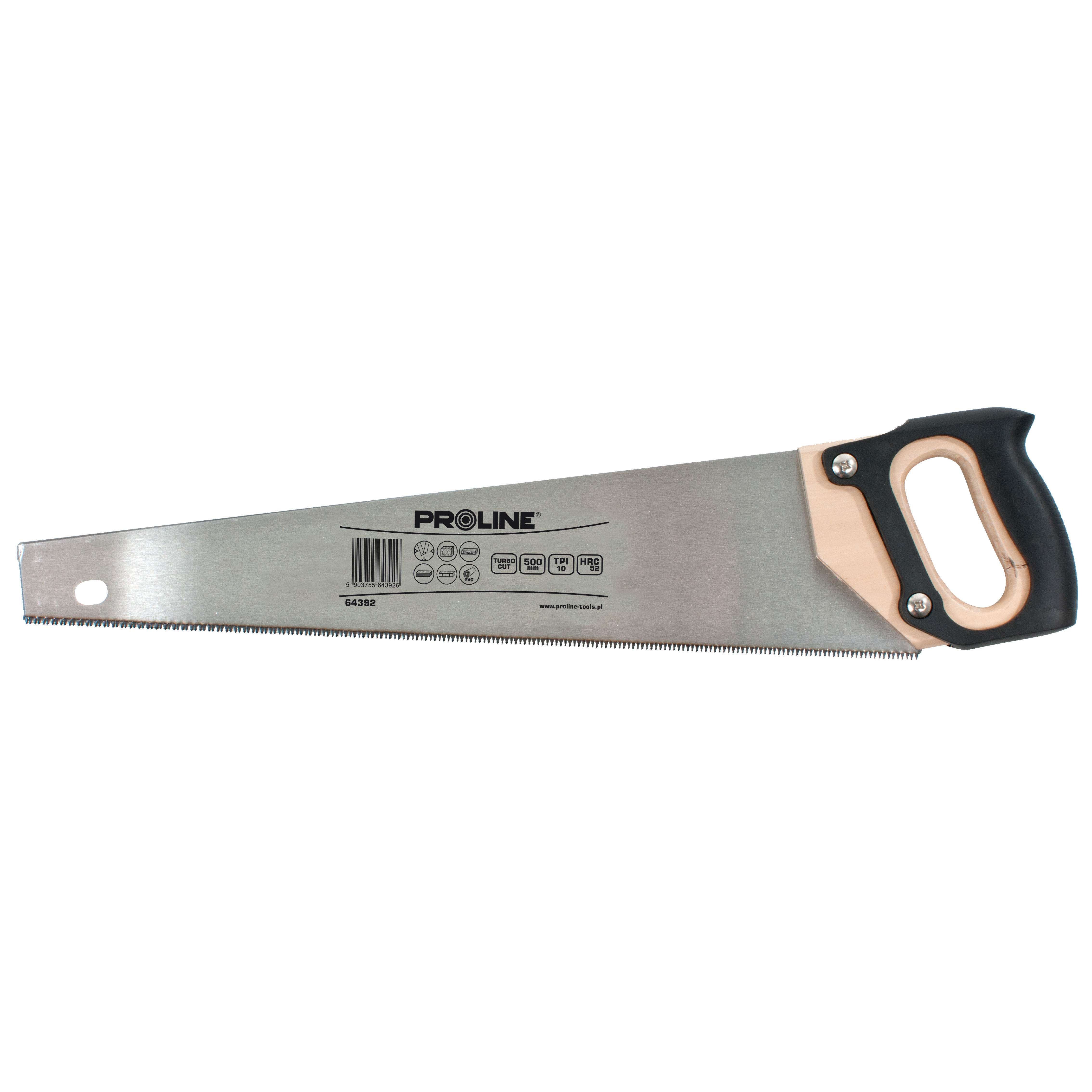 64392--Piła płatnica 500mm, ząb agres.hart.10/cal ręk.dr/tw proline