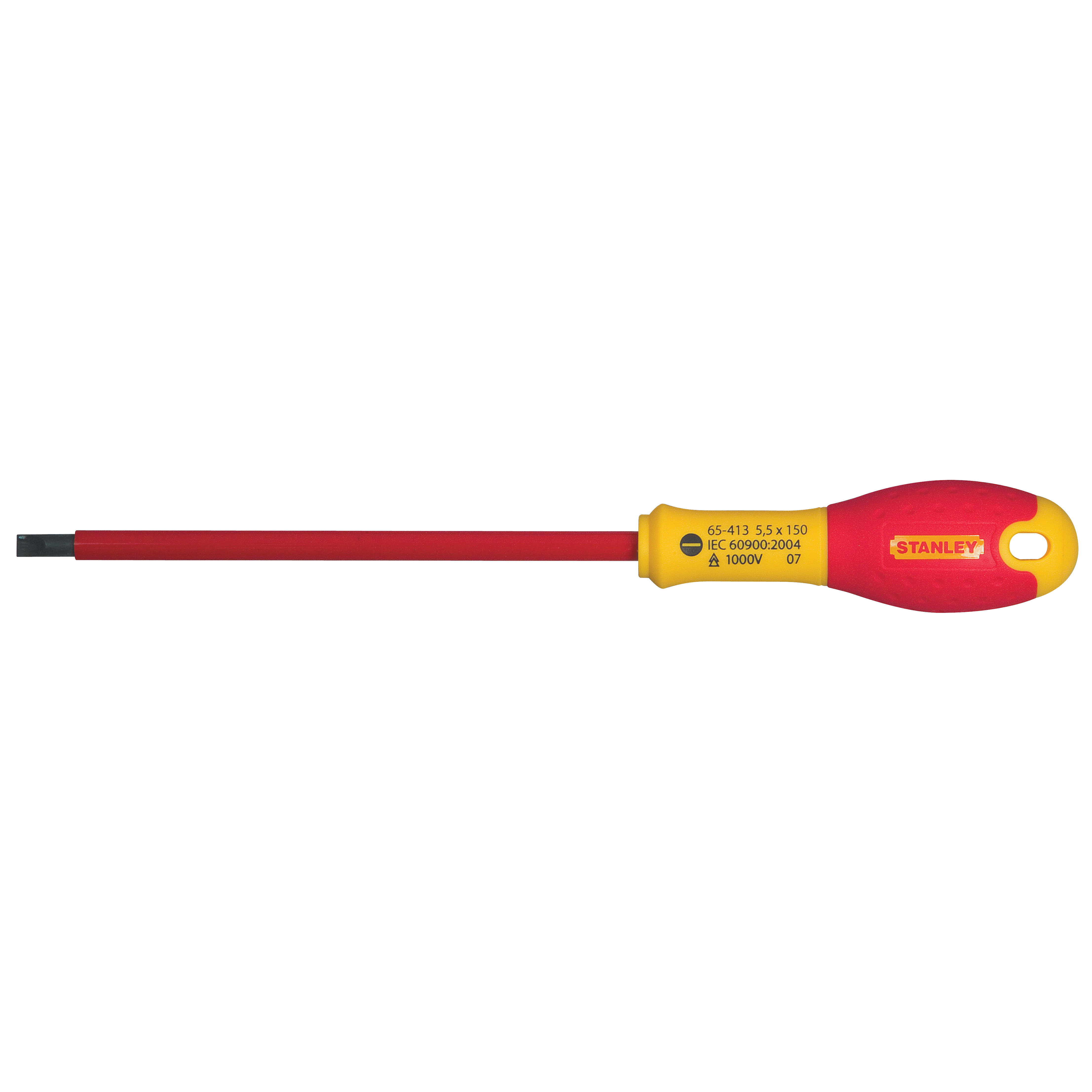 654131--654131 Wkrętak FATMAX VDE płaski 5.5x150mm [L]Płaski poszerzony dla elektryk&amp;oacute;wZgodny z normą EN609900Testowany do 1000 VGrot izolowany, wykonany z wysokogatunkowej stali zapewniający wysoką jakość narzędziRękojeść wykonana bezpośrednio