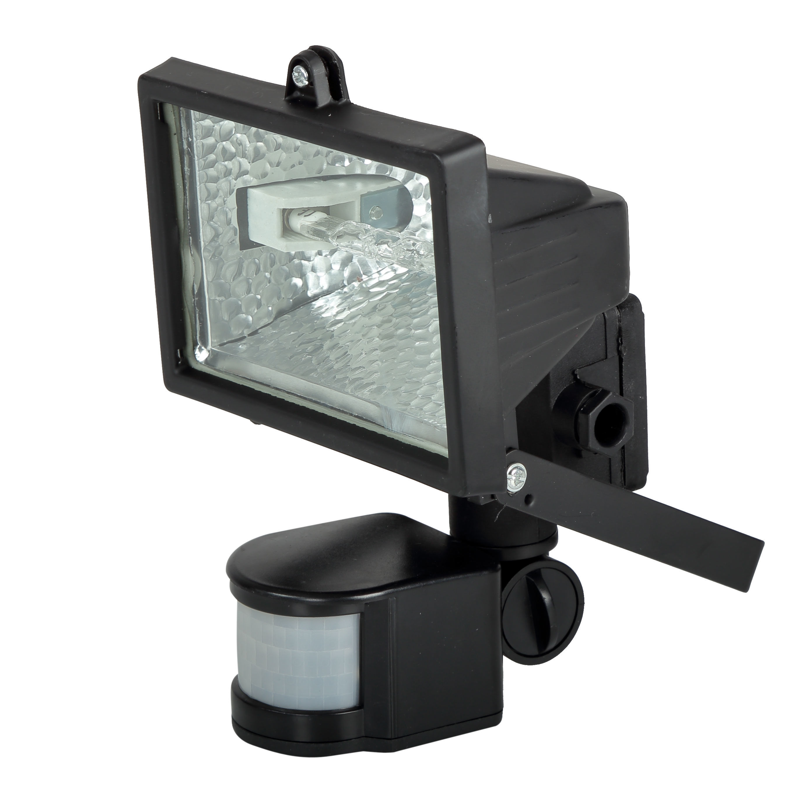 66152--66152 Lampa halogenowa ścienna z czujnikiem ruchu 150W MegaWysokociśnieniowo odlewany korpus aluminiowy malowany proszkowoWysokiej jakości odbłyśnik aliminiowySzkło hartowaneCzęstotliwość zasilania: 50-60HzŚwiatło otoczenia: &amp;lt;5Lux - 2000Lu