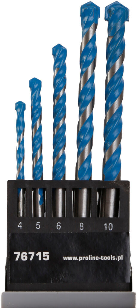 76715--Wiertła węglowo-tytanowe, uniw., 5szt (4,5,6,8,10), proline