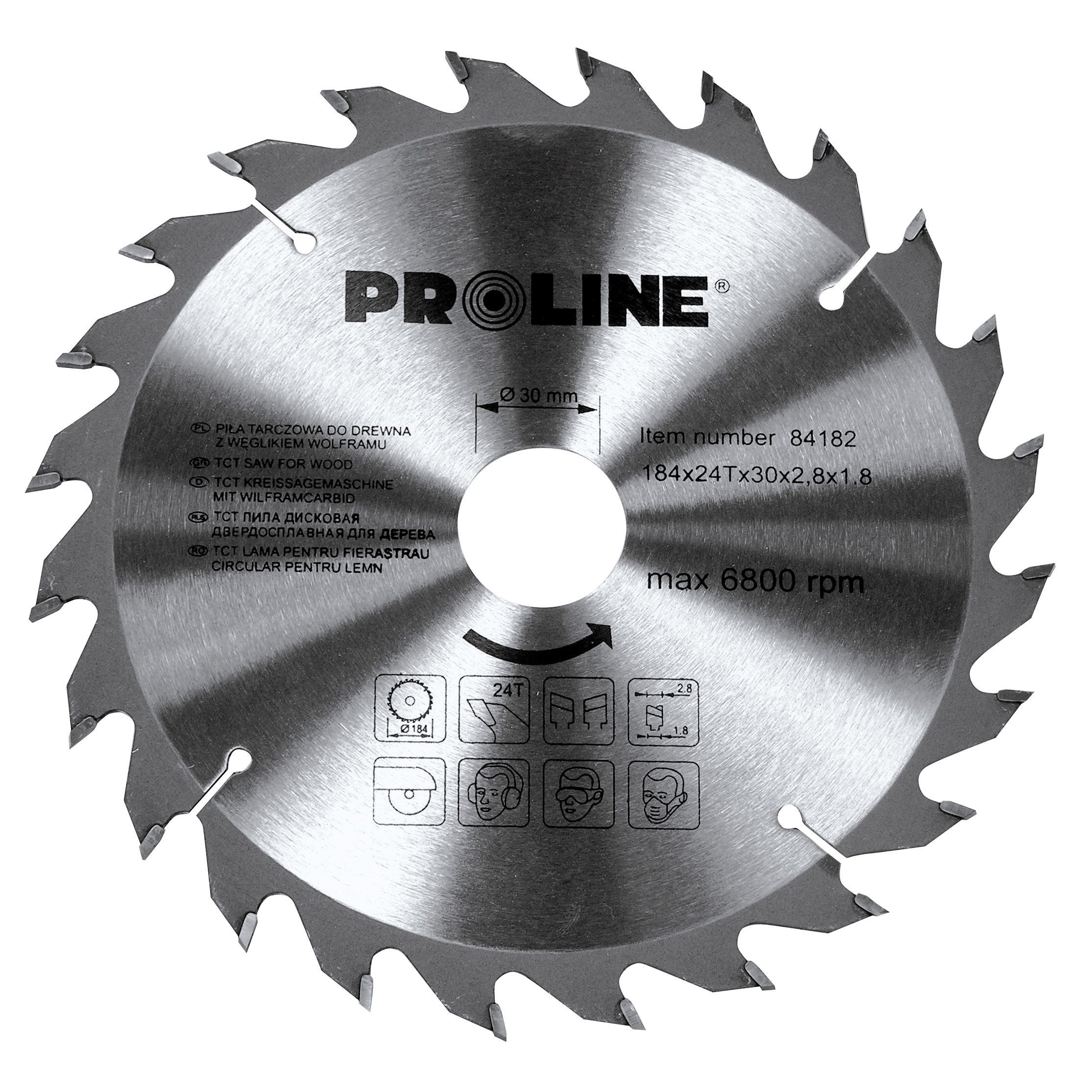 84355--84355 Tarcza z węglikiem spiekanym do drewna 350mm, 54 zęby, ProlineTarcza jest hartowana i odpuszczanaTarcza piły pozwala na szybkie i skuteczne odprowadzenie ciepła, co podnosi jej żywotność i skraca czas przestoju.Średnica: 350mmOtw&amp;oacute