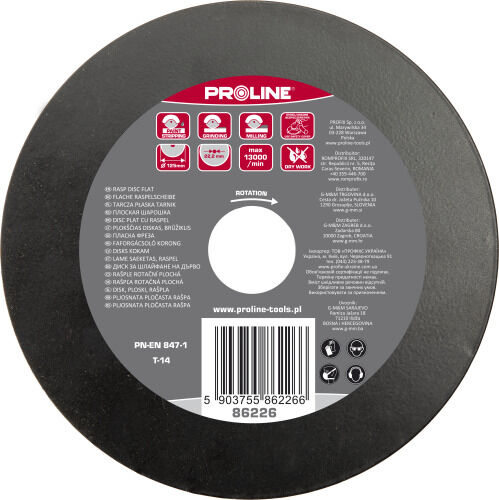 86226--Tarcza płaska tarnik średnie zęby typ a 125mm proline