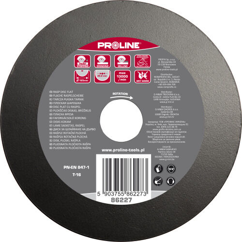 86227--Tarcza płaska tarnik drobne zęby typ b 125mm proline