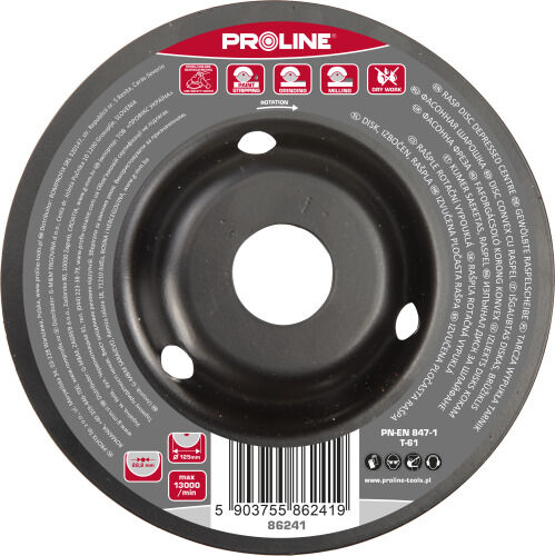 86241--Tarcza wypukła tarnik grube zęby 125mm proline