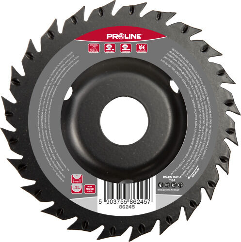 86245--Tarcza wypukła tarnik grube zęby z piłą 115mm proline