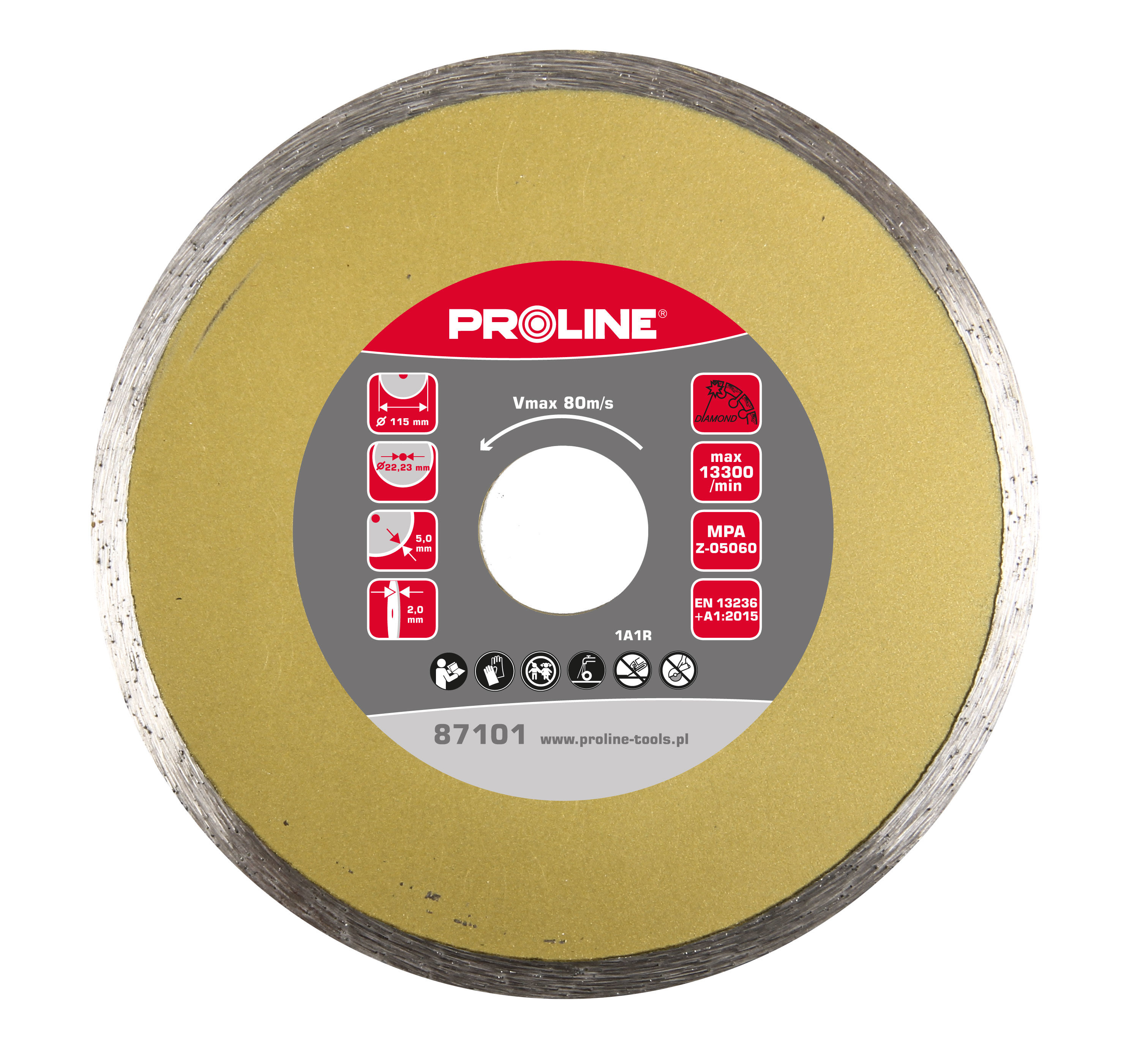 87102--Tarcza diamentowa pełna (mat.bud) 125*2.2*5.0*22.23 proline