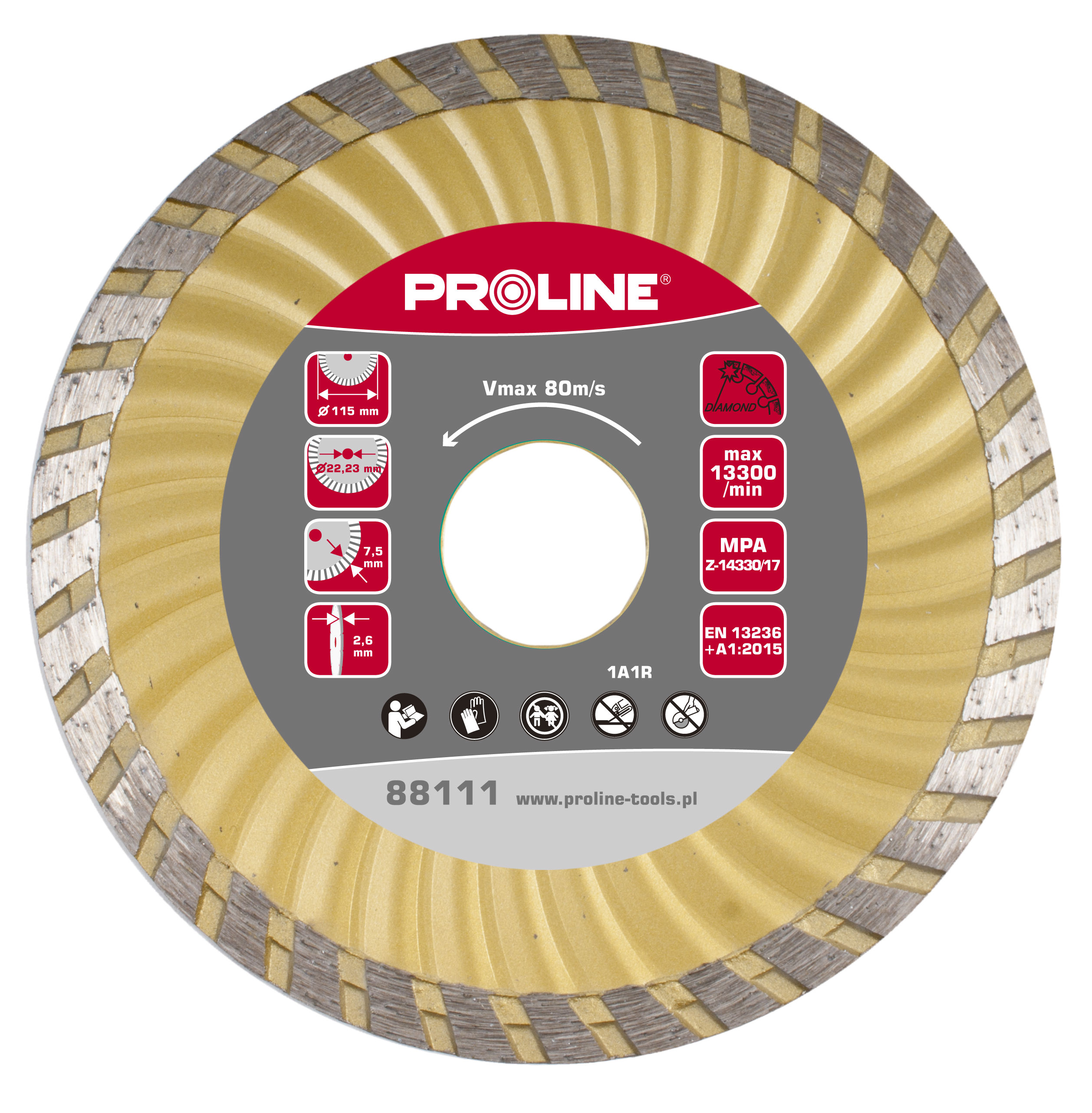 88114--Tarcza diam. super turbo (mat.bud) 230*2.8*7.6*22.2 proline