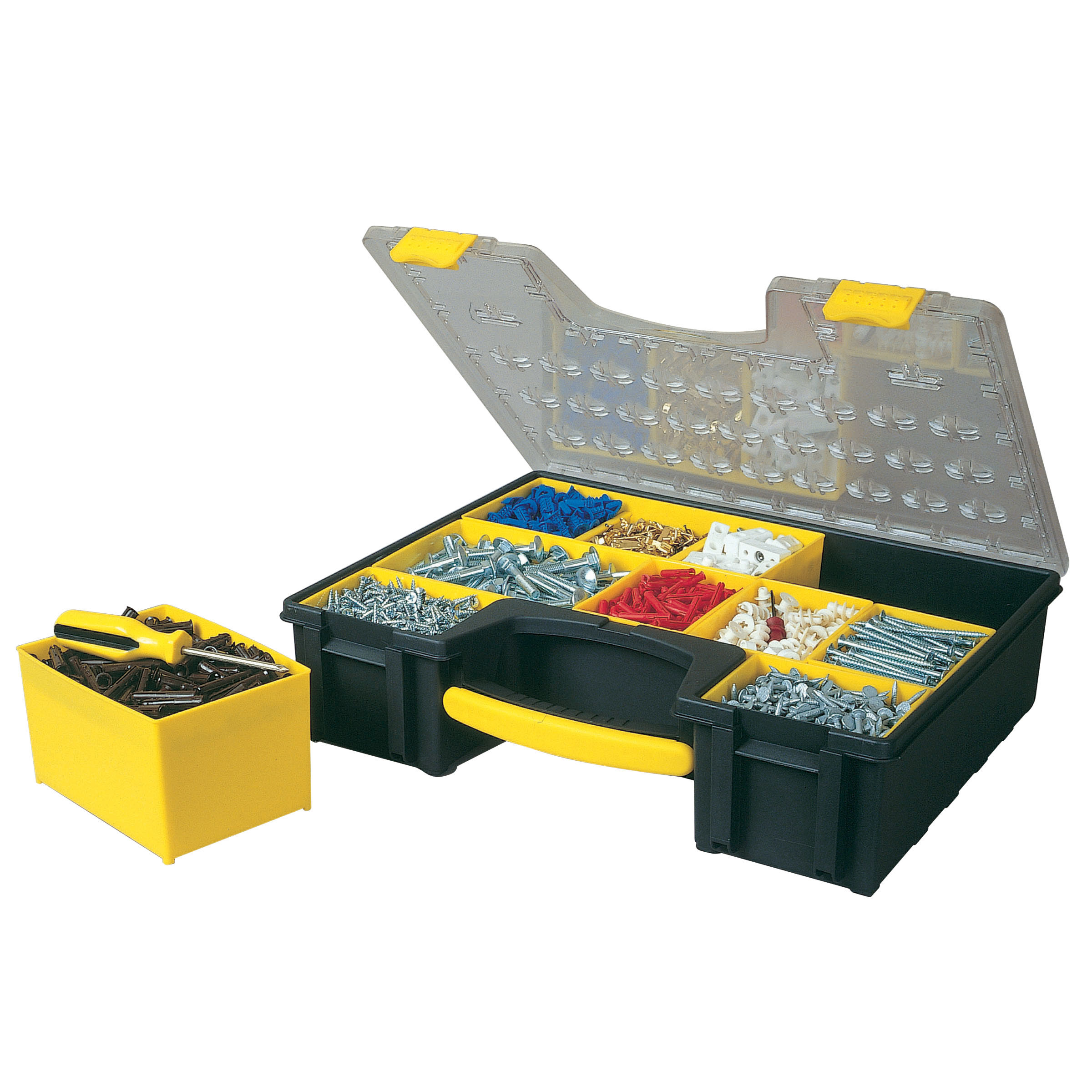 927491--927491 Organizer PRO - 8 pojemnik&amp;oacute;w (42X33X10 CM) Stanley 92-749Organizer Stanley - 8 wyjmowanych pojemnik&amp;oacute;wPrzezroczysta pokrywa z tworzywaWygodne i bezpieczne zamknięcieUnikalny system zabezpieczający pojemniki przed p