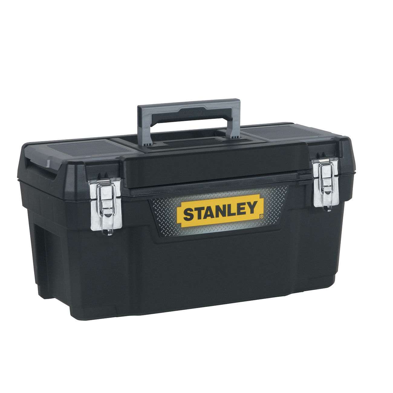 948591--948591 Skrzynia na narzędzia MetalLatch 25 cali Stanley 94-859Mocne, metalowe zamkiDuża, ergonomiczna rękojeśćBudowa umożliwiająca ekspozycję skrzynki mniejszej w wiekszejDwa dodatkowe organizeryTrwałe logoWyjmowana tacka na akcesoriaWymiary: 64x29x3