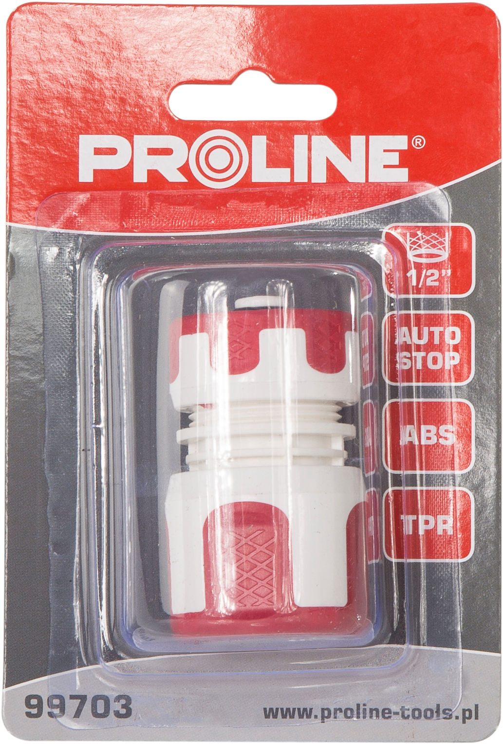 99703--Szybkozłącze ze stopem 1/2" blister proline