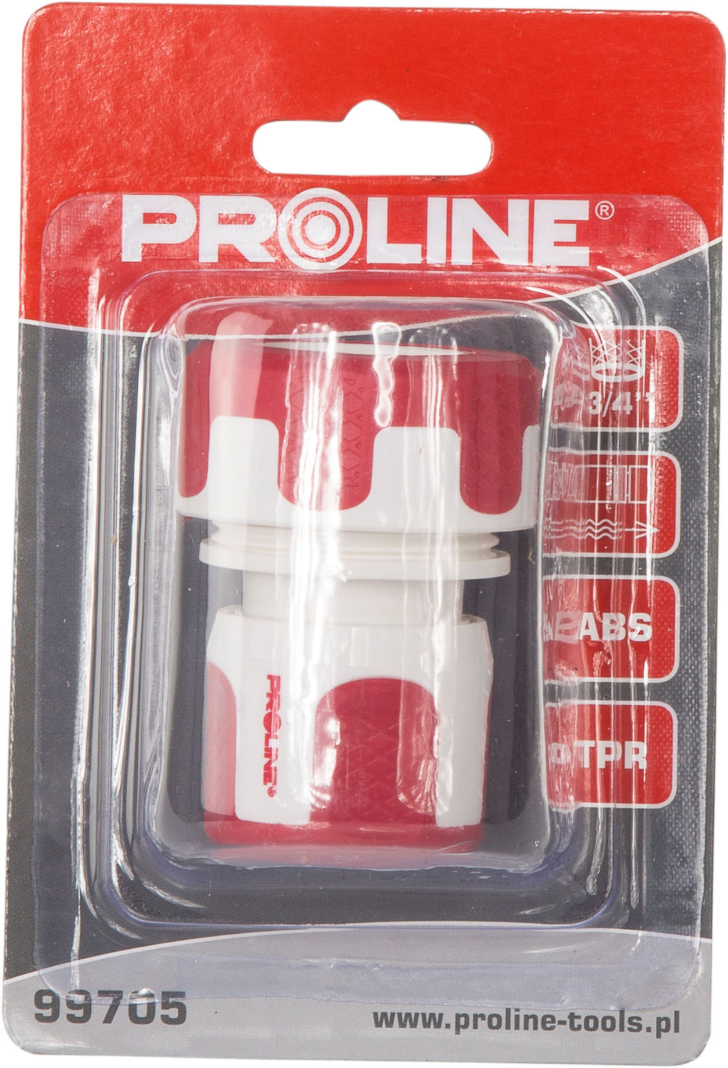 99705--Szybkozłącze przelotowe 3/4" blister proline