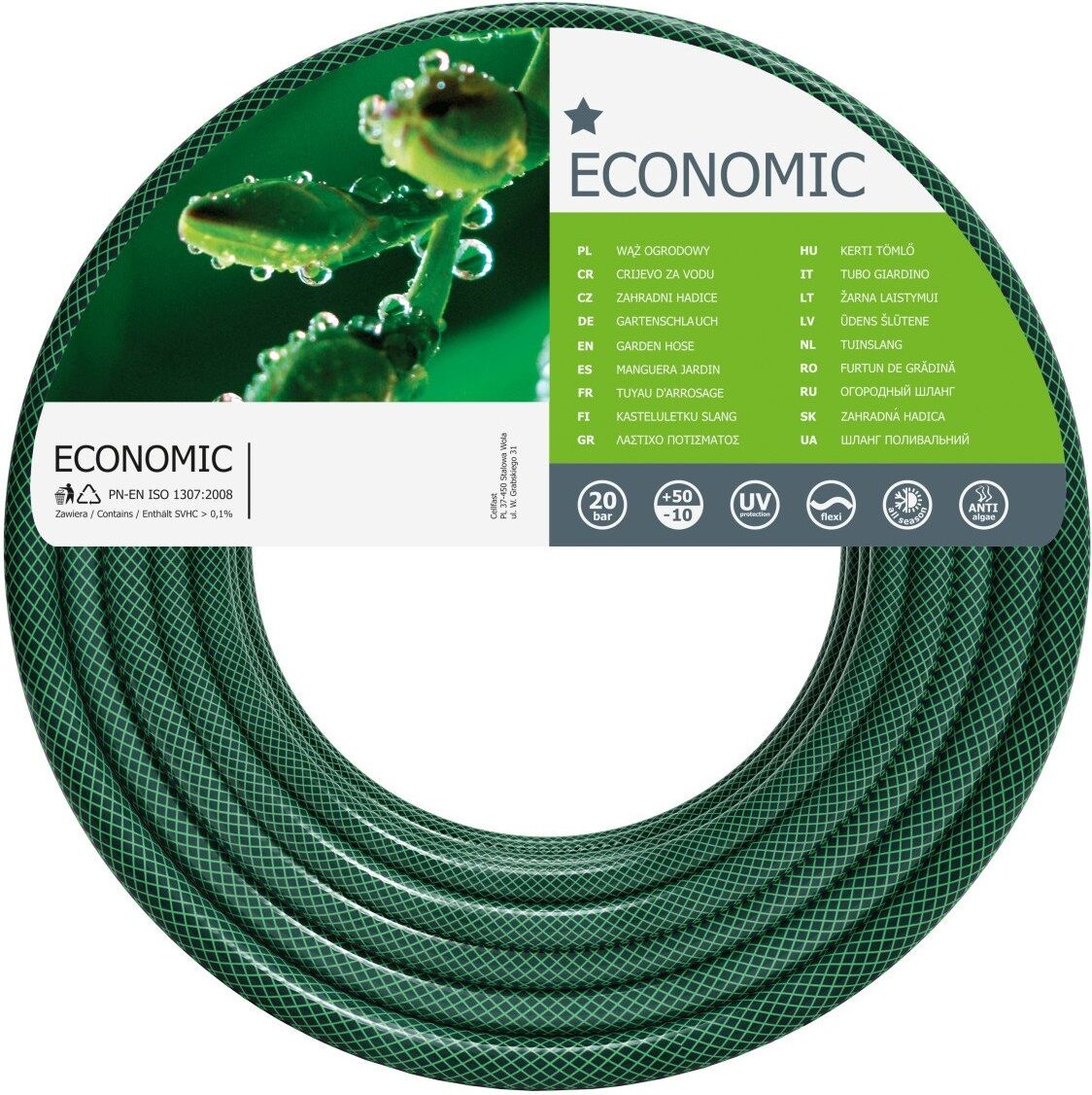 CF10720S--Dane techniczneProducent CellfastWąż ogrodowy economic Śrfednica fi= 3/4" Długość 70m szpulaKod produktu CF10700SUwaga! Wąż sprzedawany jest bez szpuli!
