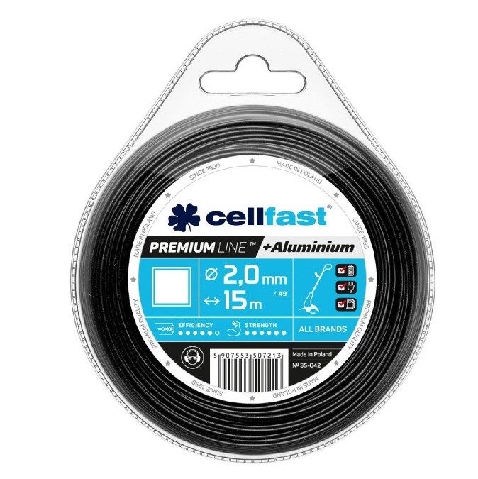 CF35042--Żyłka do podkaszarki kwadrat 2.0 mm x 15 mb premium