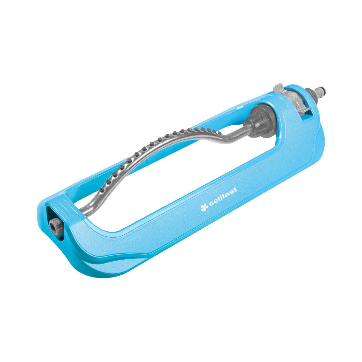 CF52070--CF52070 Zraszacz wahadłowy Turbo, CellFastSpecyfikacja:Zraszacz wahadłowy z wysokiej jakości tworzywa sztucznego i aluminiumPosiada 18 dysz wylotowychPłynna sektorowa regulacja pola zraszaniaZrasza powierzchnię ok. 280 m2