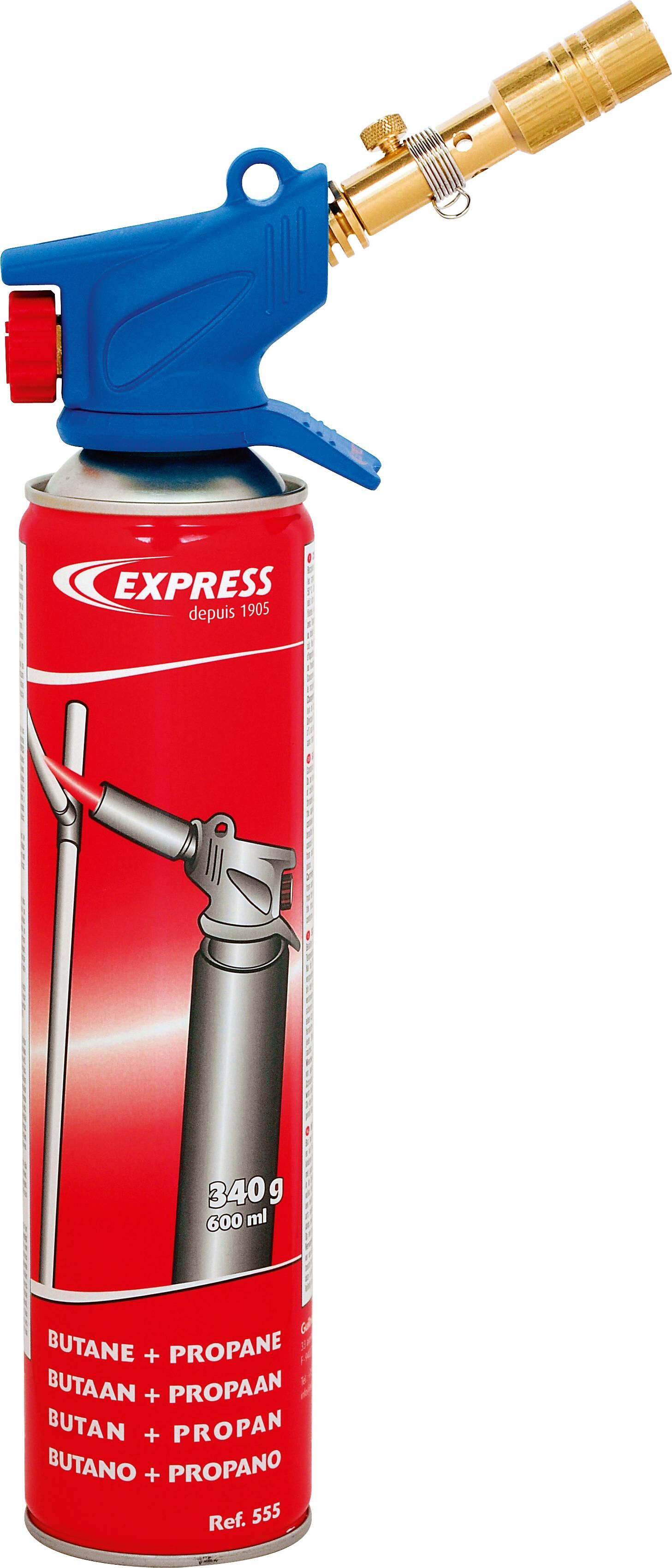 E5110K--Lampa z lancą z płomieniem punktowym + zas. gazowy Express E5550KSpecyfikacja:Temperatura płomienia 1850&amp;deg;CZasobnik gazu E5550K (340g) - czas pracy 2 - 10h zależy od obciążeniaZasobnik z zaworem europejskim pozwala na montaż/demontaż bez s