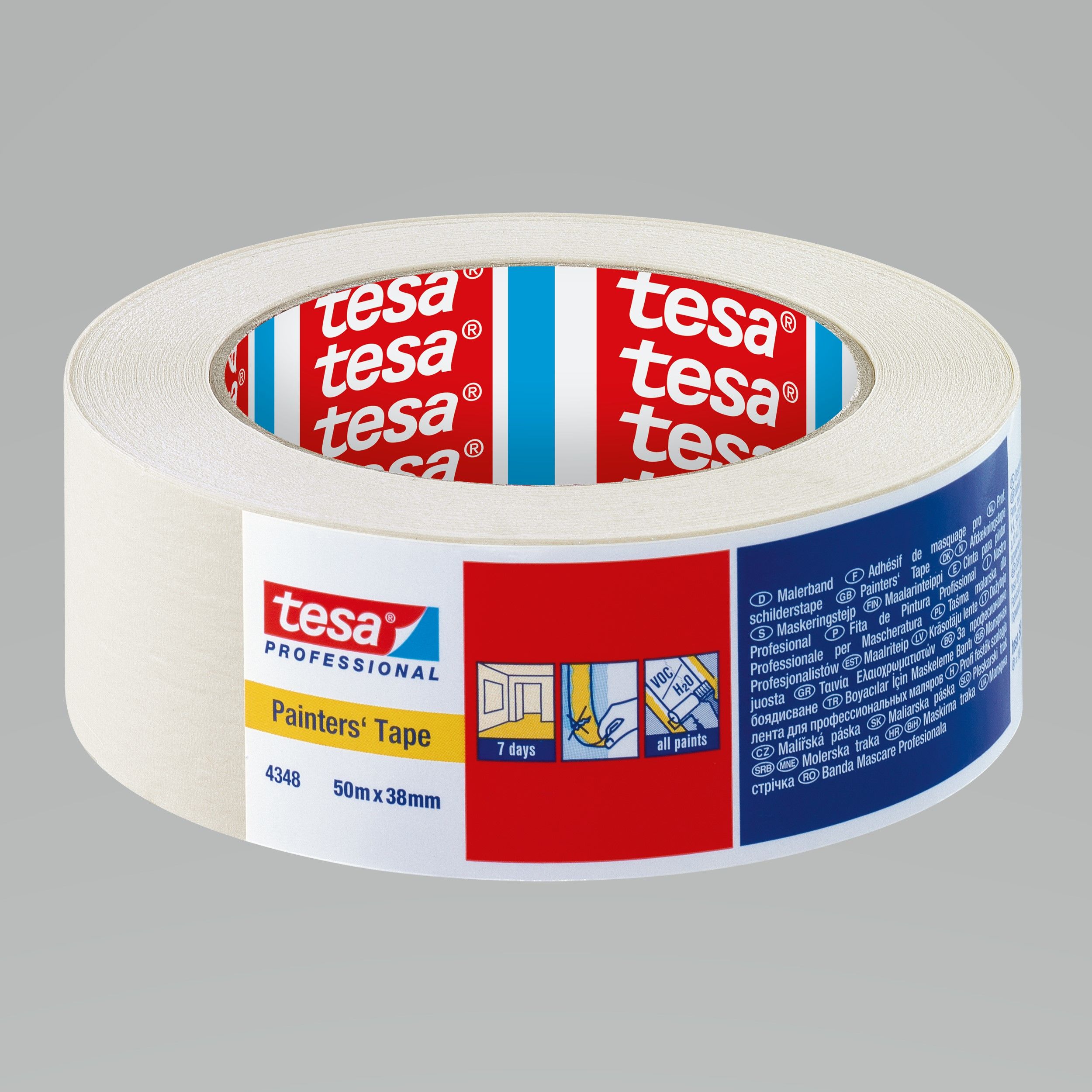 H0434818--Taśma profesjonalna malarska do wnętrz 7 dni 50m:38mm