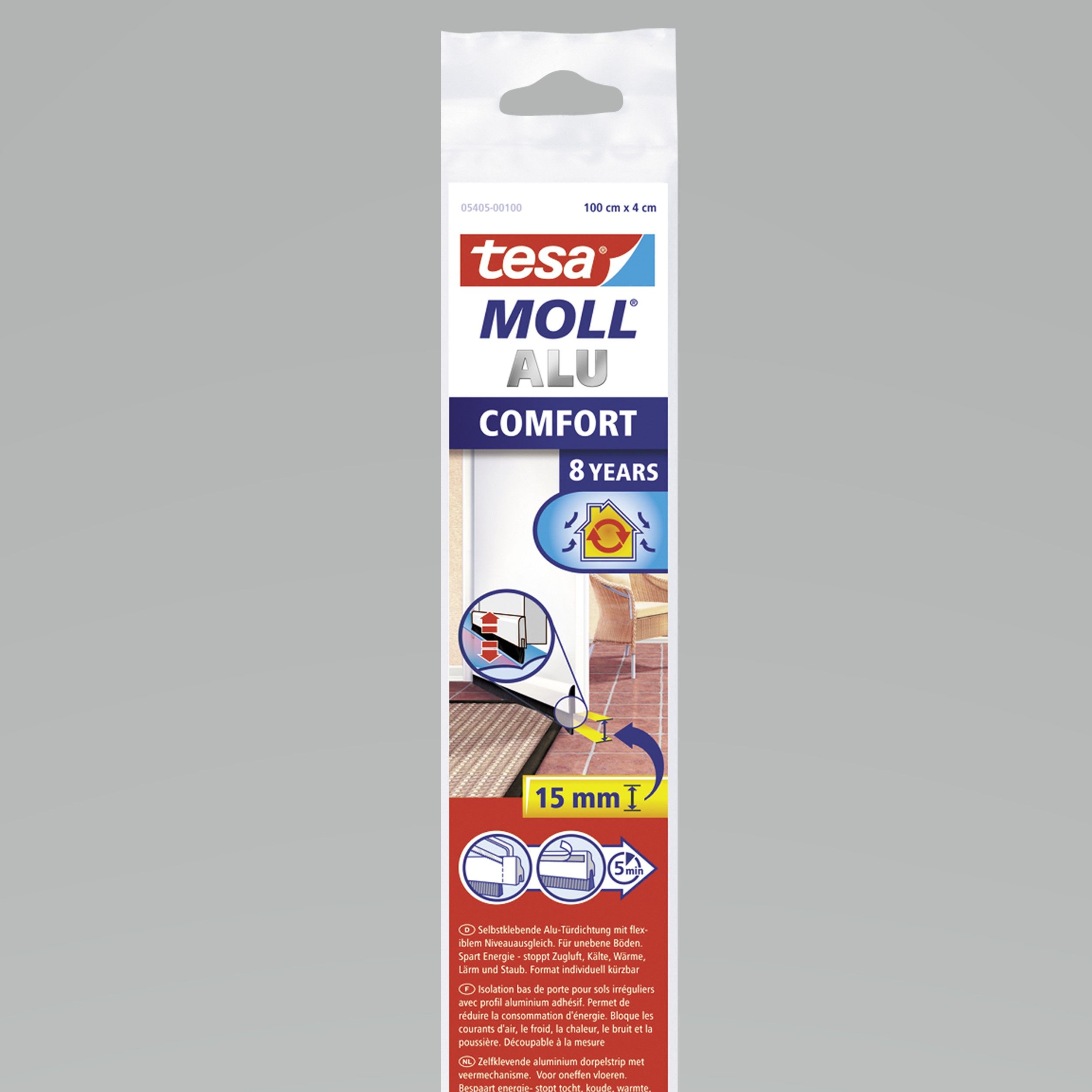 H0540500--Uszczelka szczot.pod drzwi nierów.podł.comfort 1m:43mm,biała