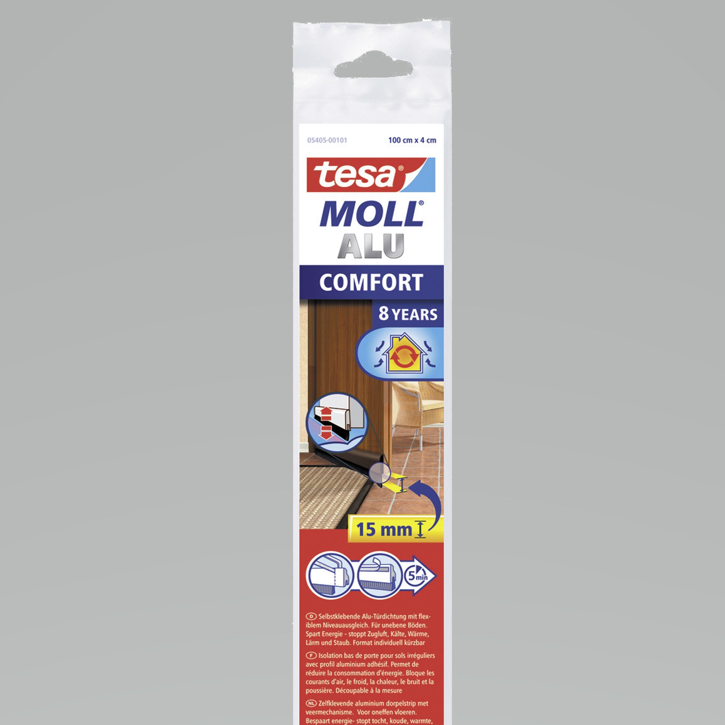 H0540501--Uszczelka szczot.pod drzwi nierów.podł.comfort 1m:43mm,brąz.