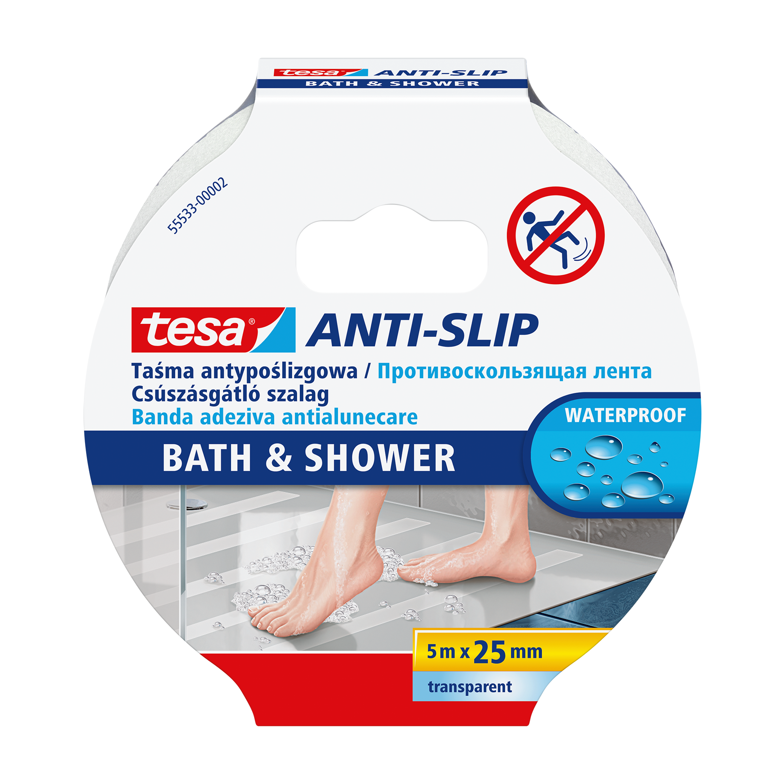 H5553302--Taśma antypoślizgowa szer.25mm dł.5m,do łazienek wodoodporna
