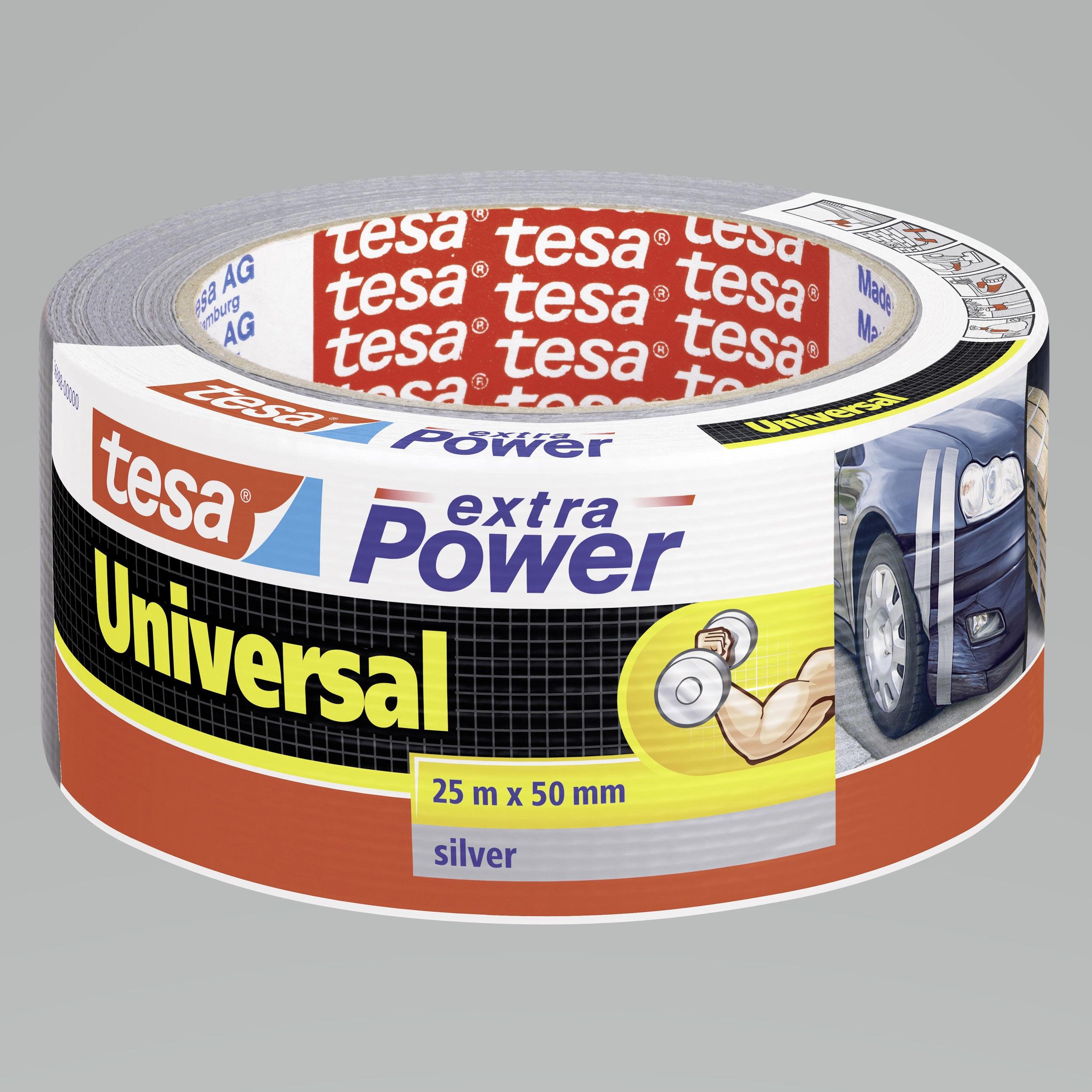 H5638800--Taśma naprawcza extrapower 25m:50mm, srebrna