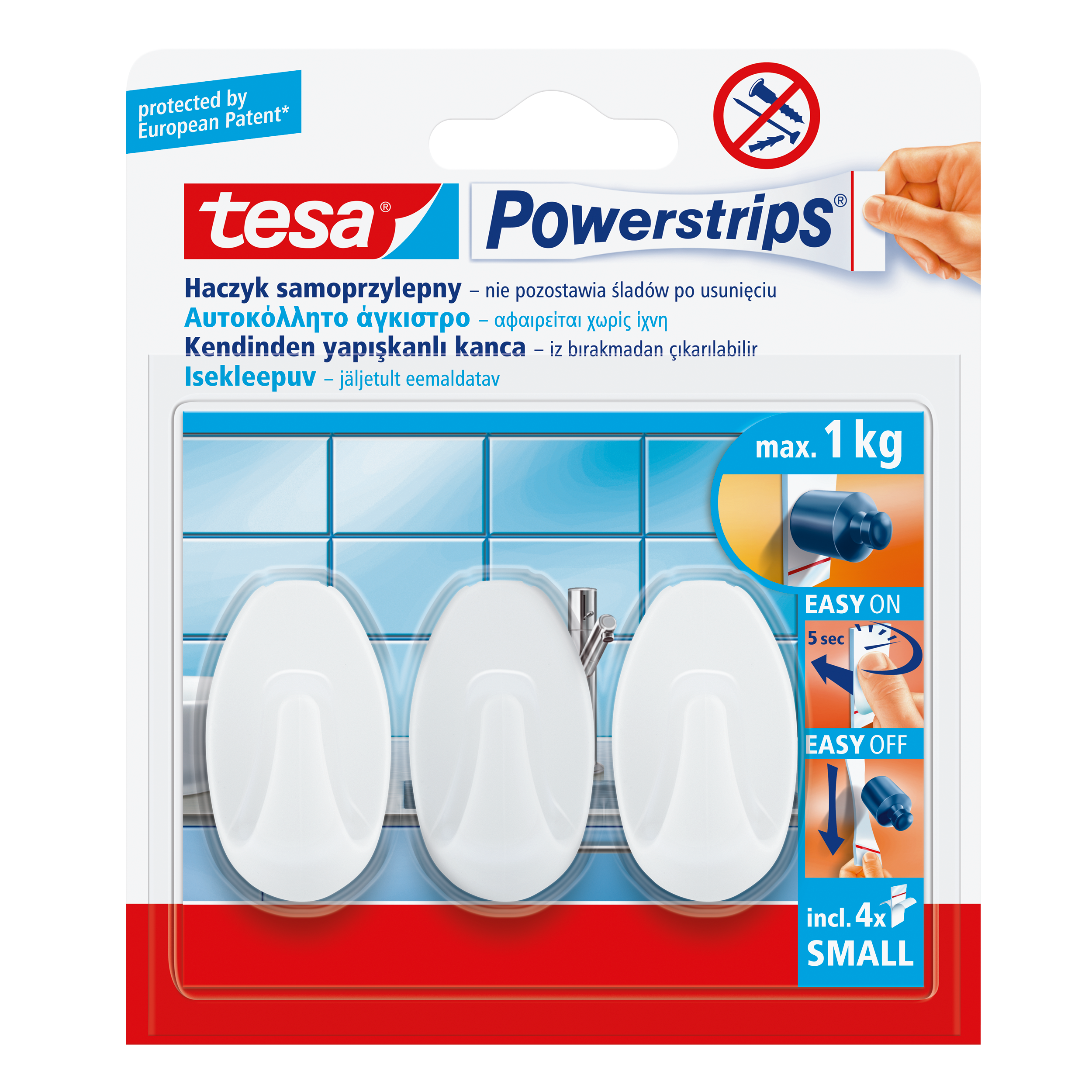 H5753300--Charakterystyka:Małe haczyki owalne tesa Powerstrips to naprawdę sprytne rozwiązanie.Umożliwiają wieszanie bez uszkodzeń i przywierają do niemal każdej płaskiej powierzchni 1 bez konieczności wiercenia otwor&amp;oacute;w.Mimo to haczyk niezawodni