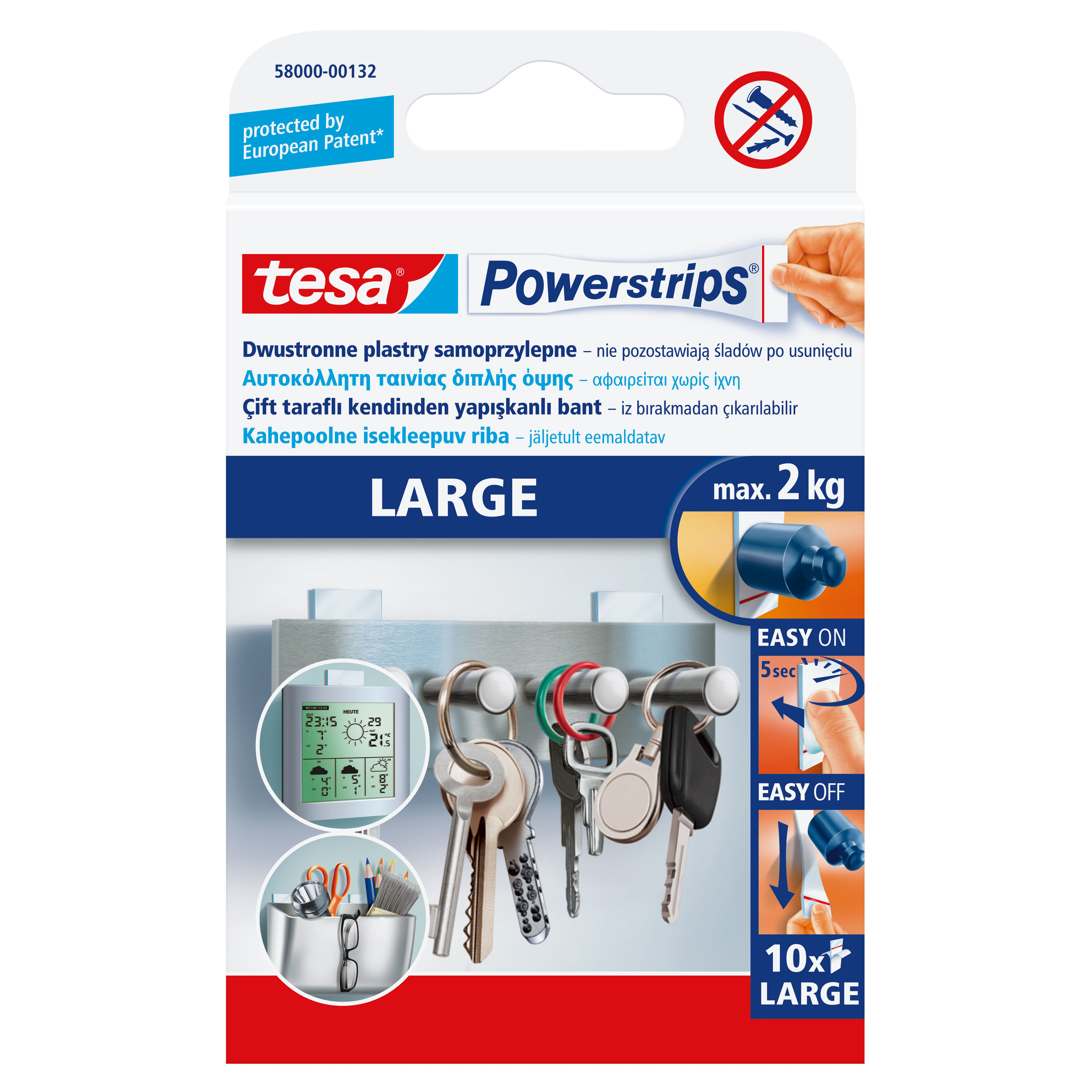 H5800032--Plastry samoprzylepne powerstrips 10szt. duże do 2 kg