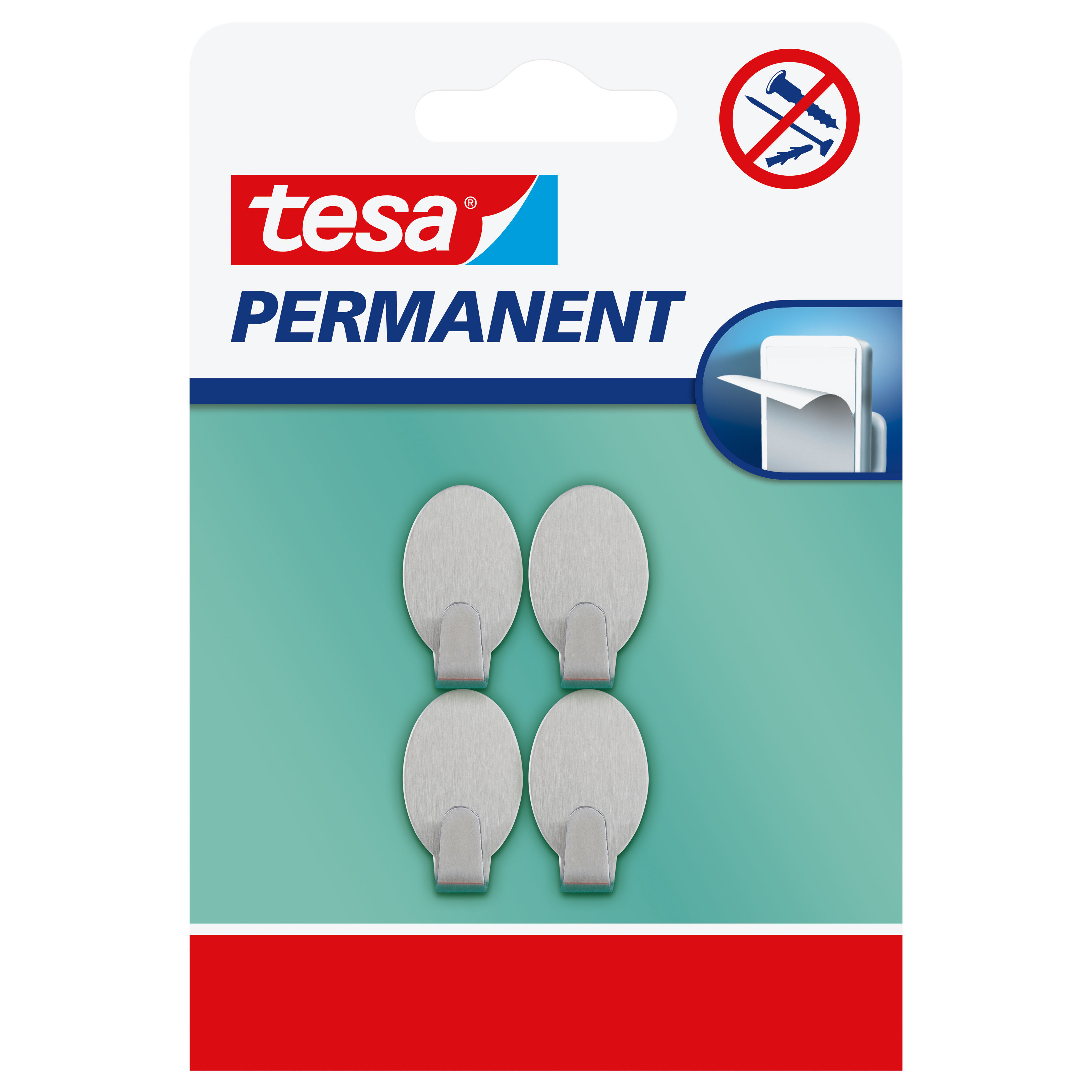 H6661000--Haczyki permanentne 4 szt. "xs", owalne, metalowe