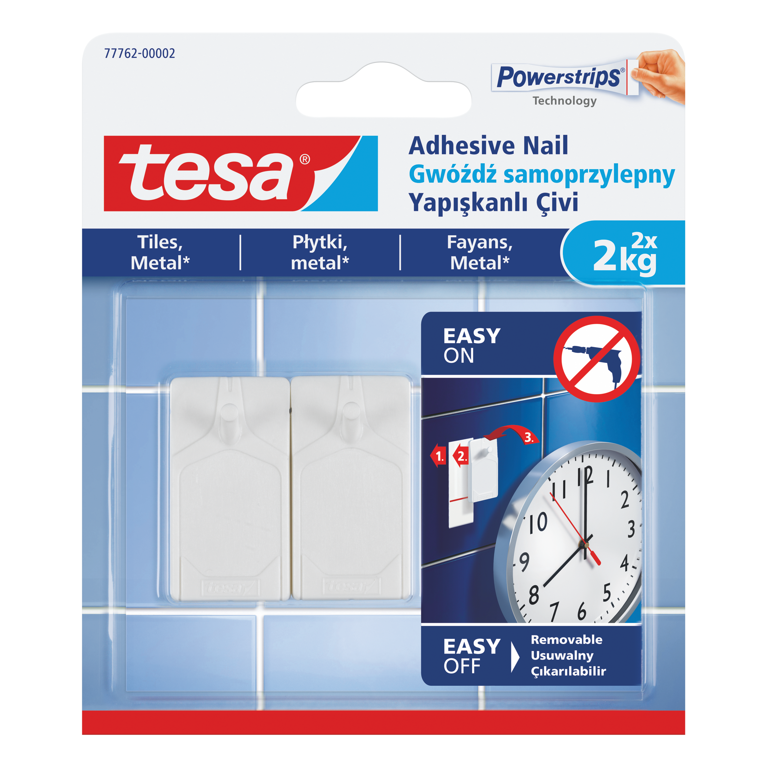 H7776202--Gwóździe samoprzylepne 2szt do 2kg do płytek (+2pl.)