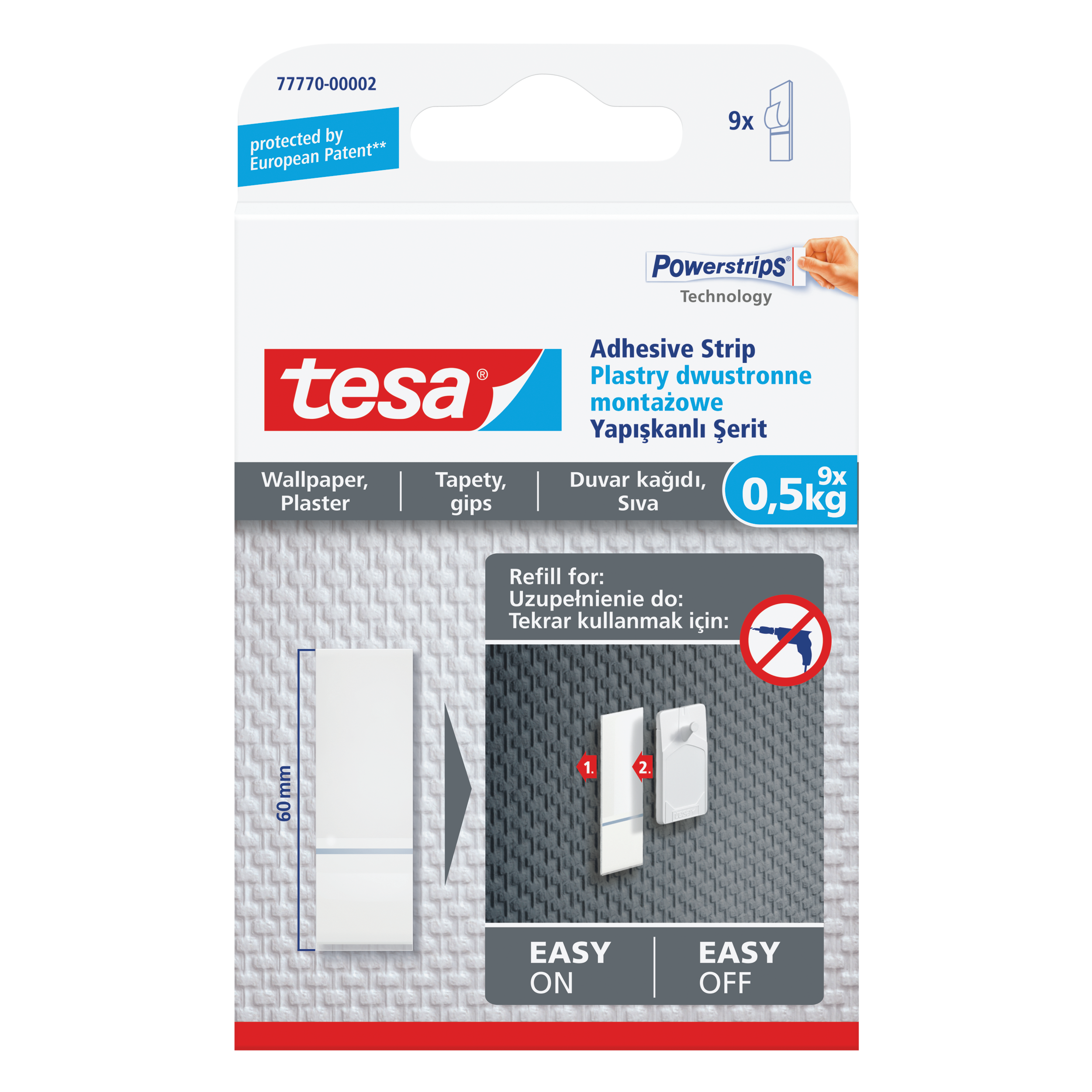 H7777002--Plastry montażowe 9szt do 500g do tapet