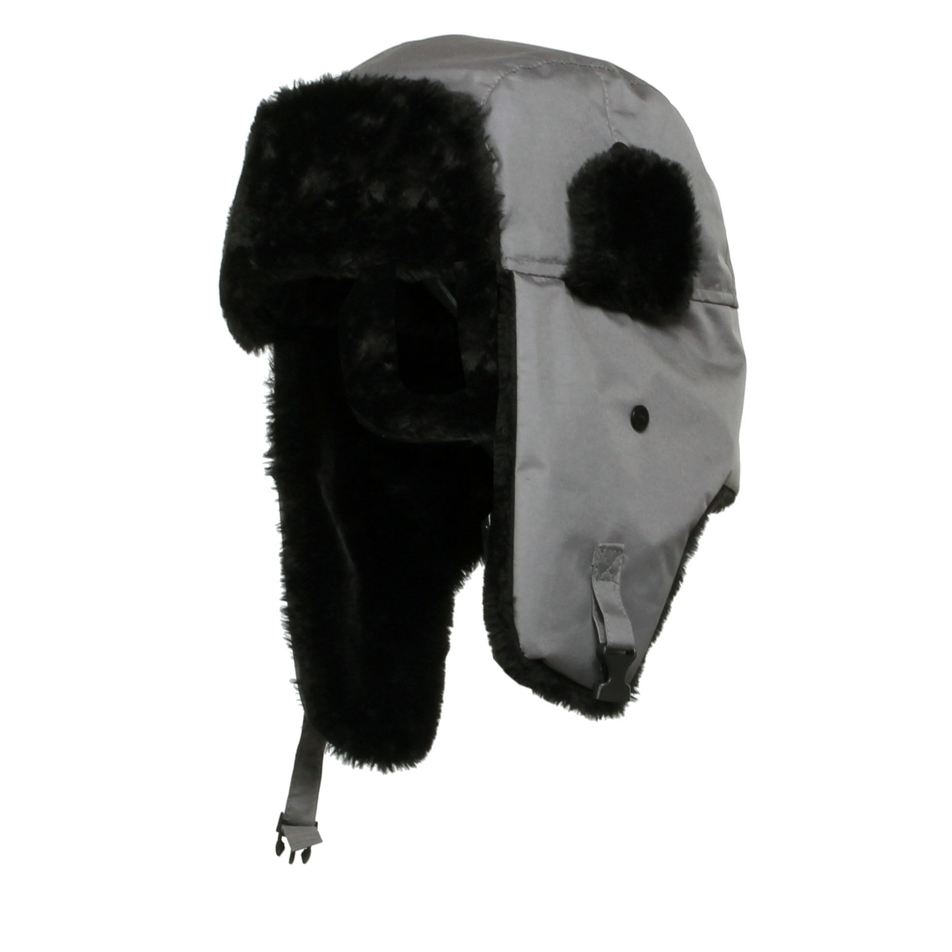 L1020100--Czapki ocieplane uszanki szare l102010s, 12szt, ce, lahti