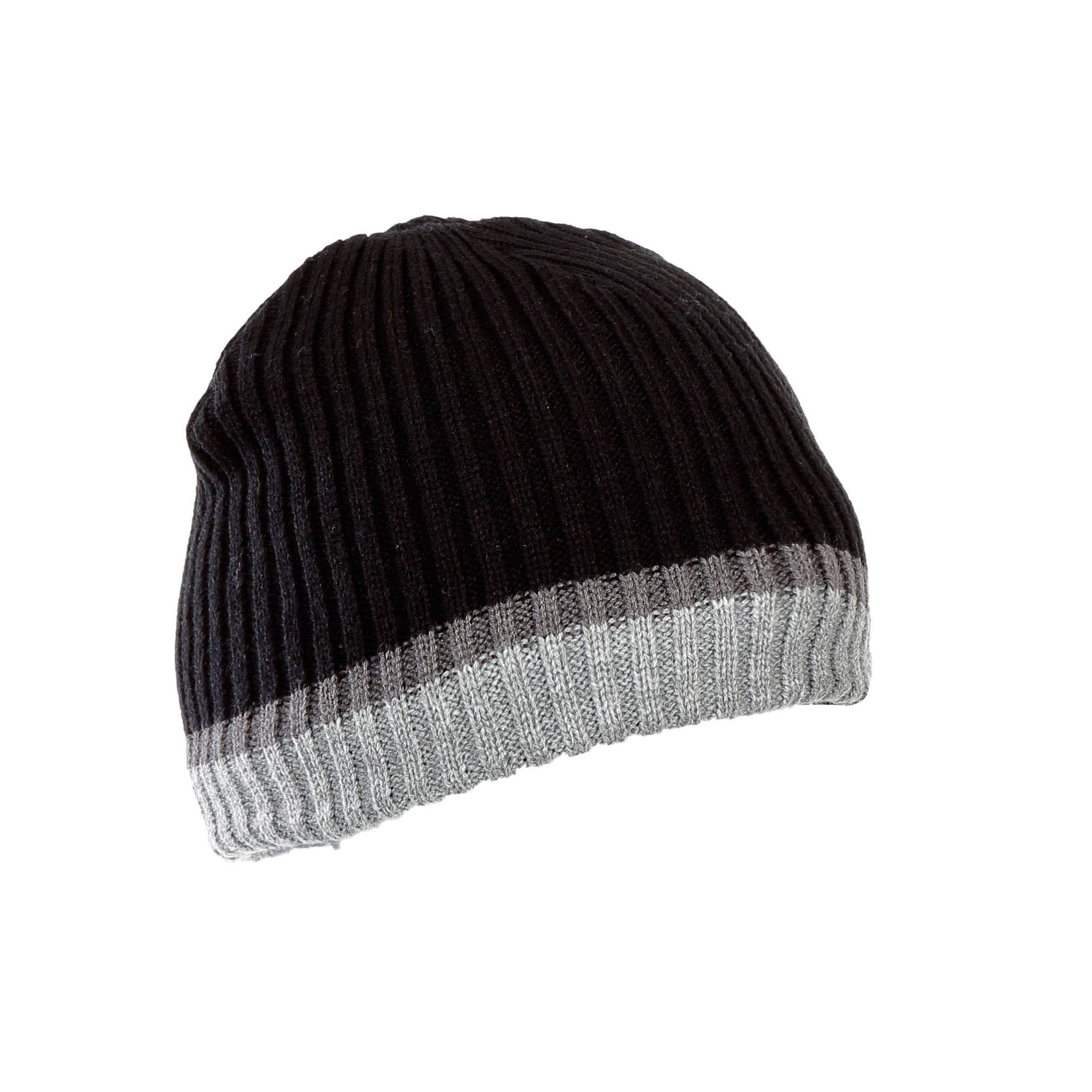 L102060S--Czapka akrylowa z ociepliną czarno-szara, lahti
