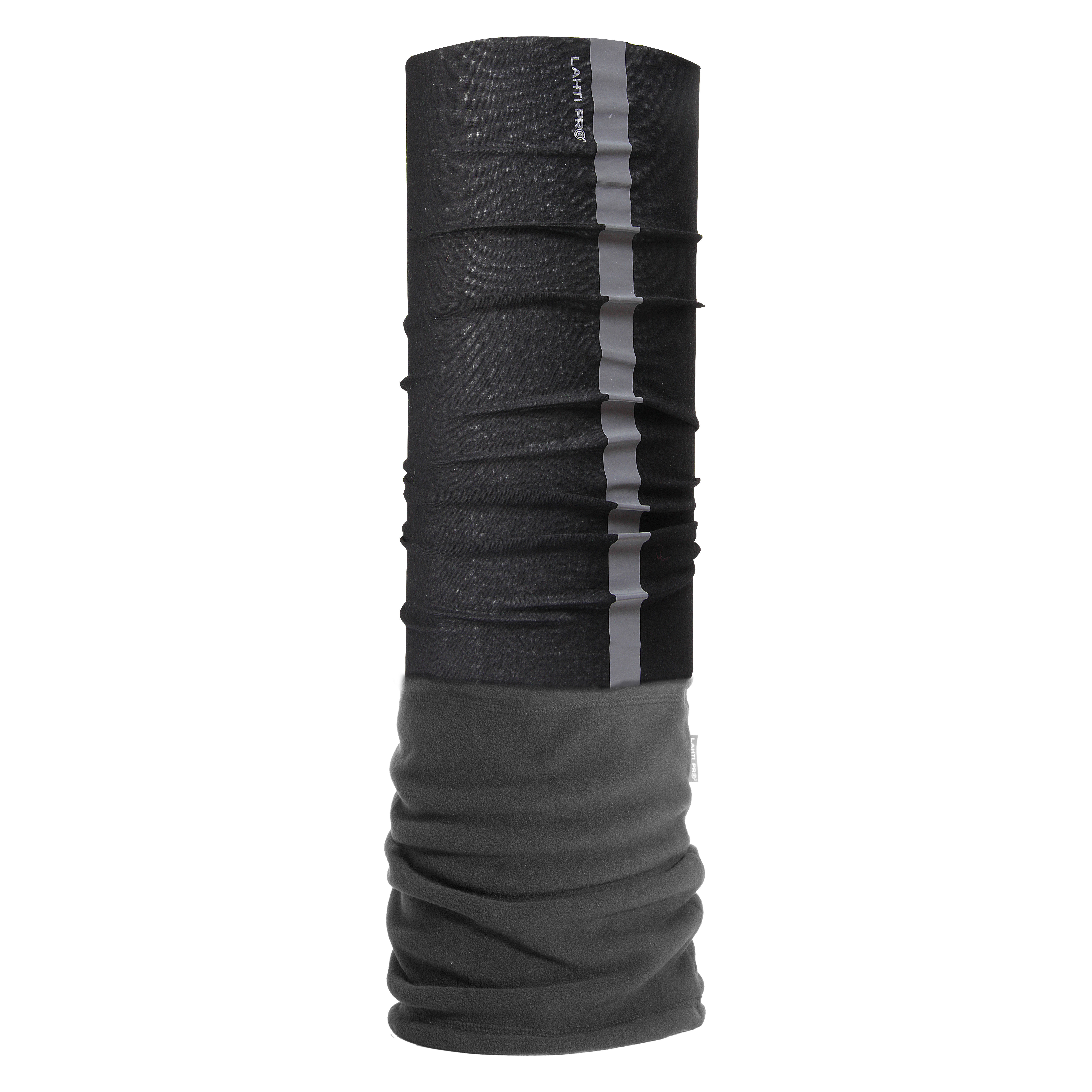 L1030600--Chusta wielofunkcyjna z polarem czar.-szara z odblask.,lahti