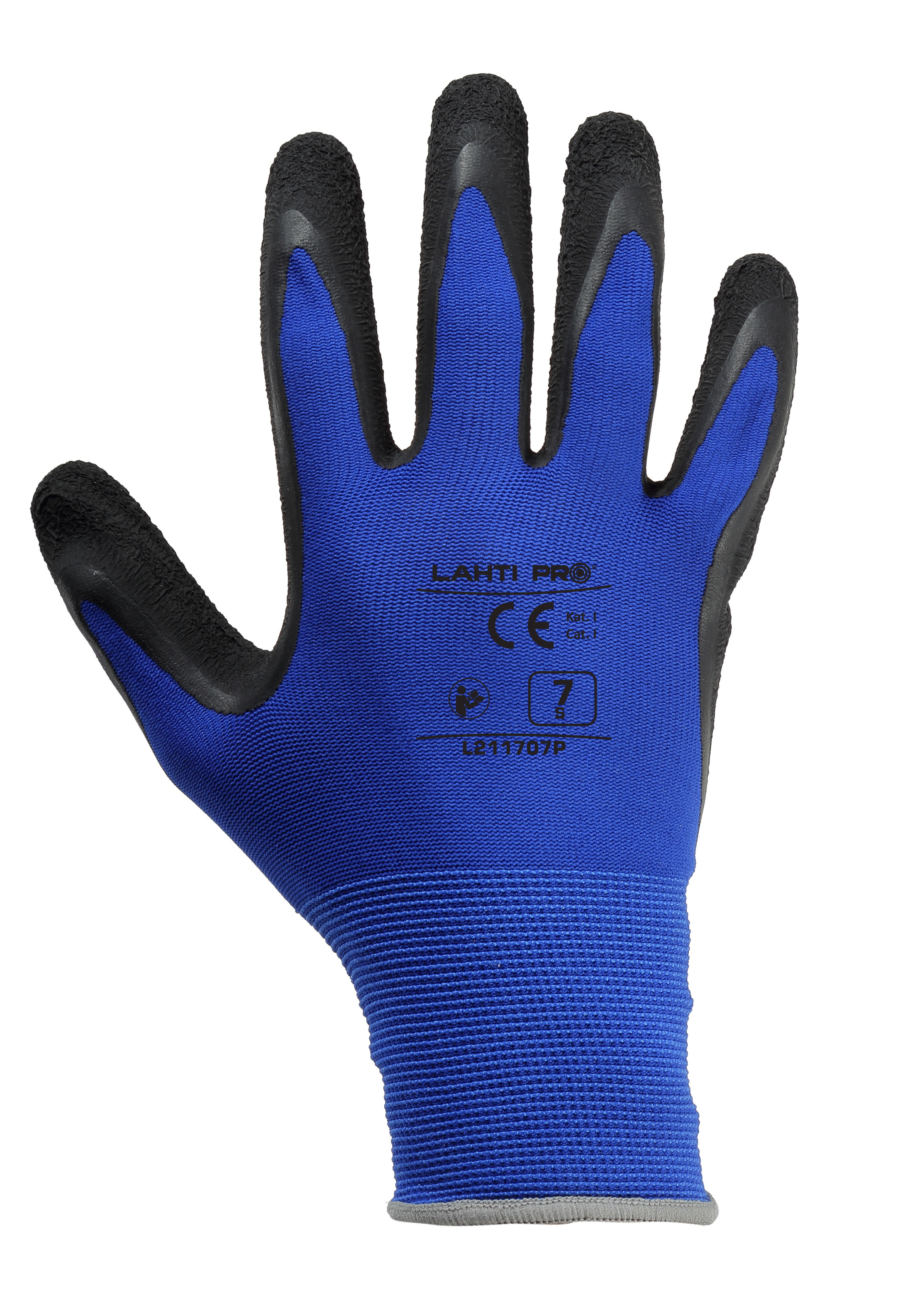 L211707K--Rękawice lateks czarno-gran. l211707p, karta, "7", ce, lahti