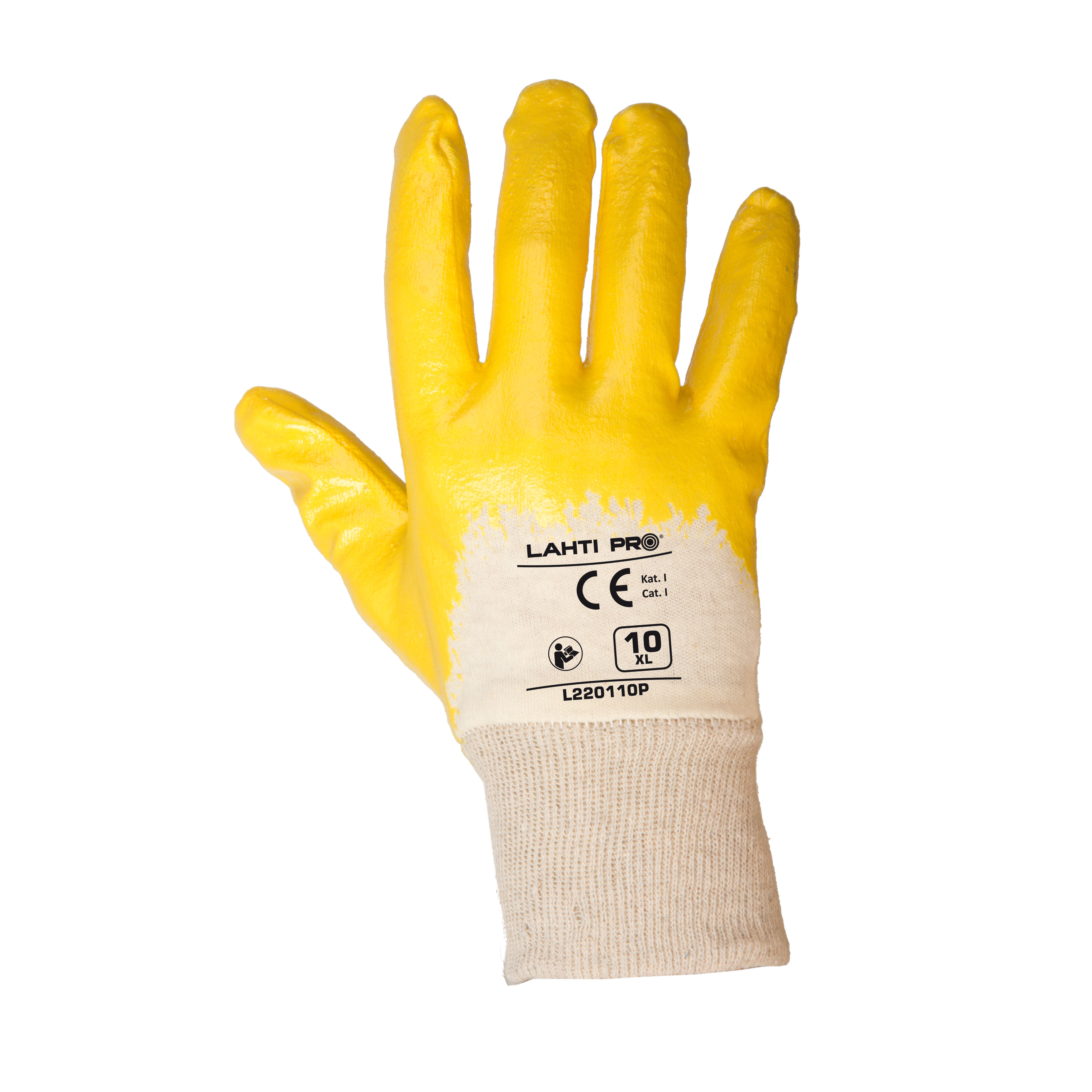 L220109W--Rękawice ochronne powlekane nitrylem Lahti Pro L2201Dane techniczne:Rękawice powlekane nitrylem na części chwytnej i połowie części wierzchniejRękawice o podwyższonej odporności na smary i olejeRękawice sprzedawane po 12 parPosiadają certyfikat CE or