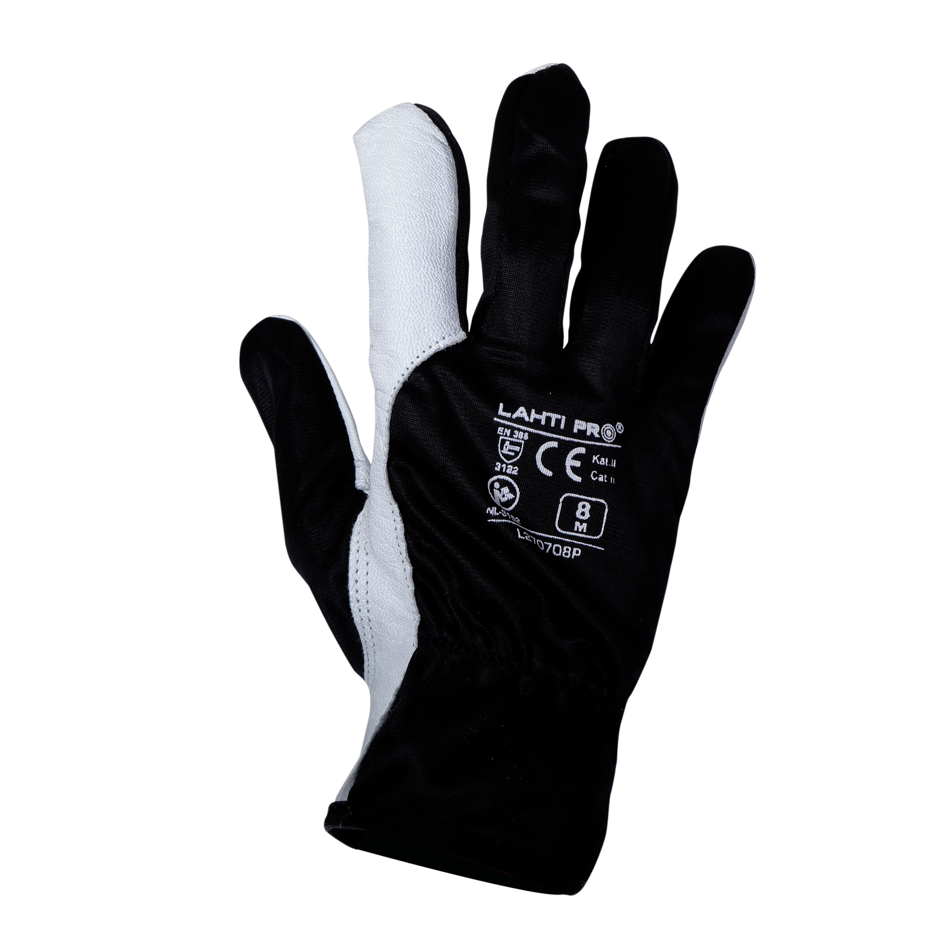 L270710K--Rękawice ze skóry koz. czar. l270710p, karta, "10", ce,lahti