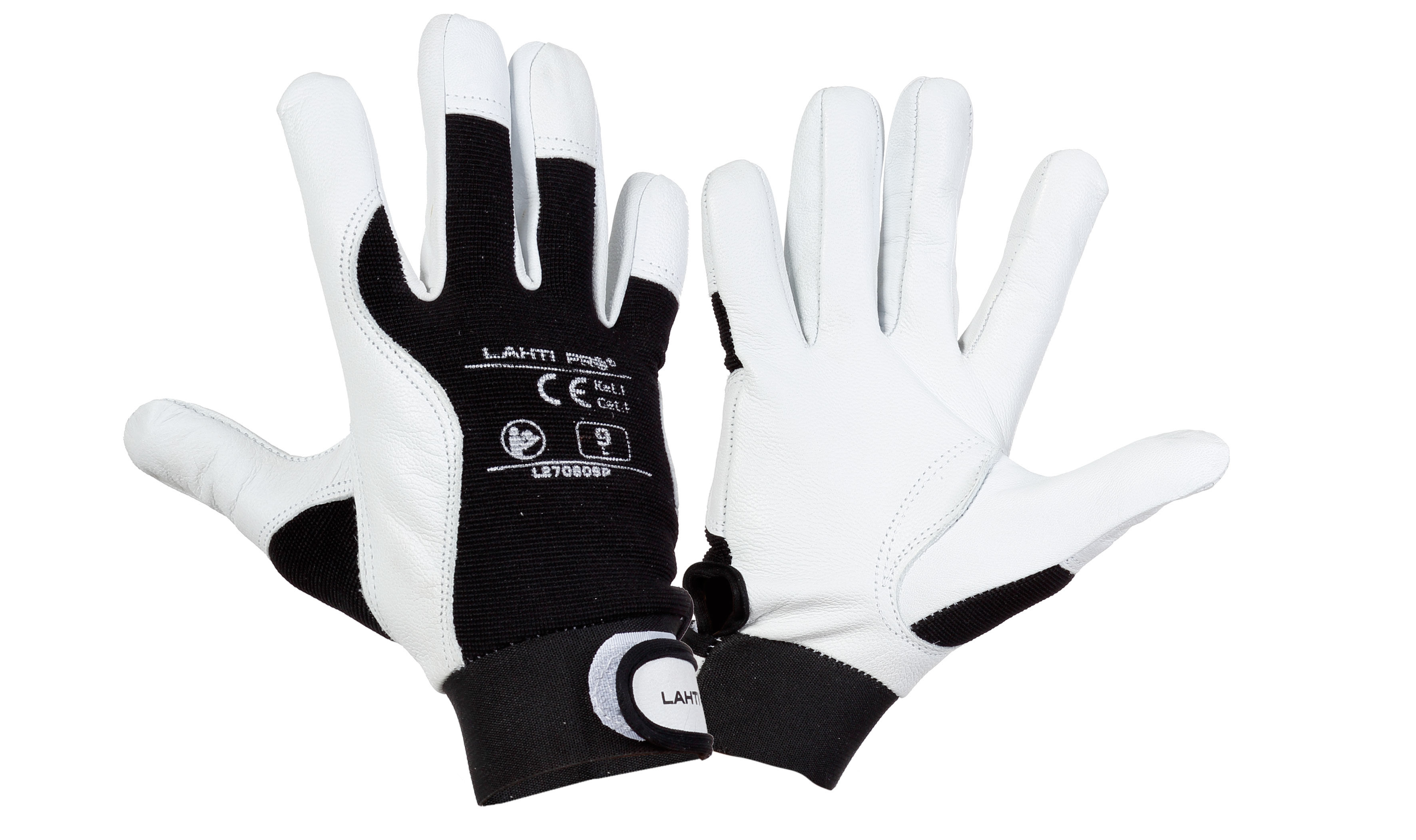 L270809K--Rękawice ze skóry koz. czar. l270809p, karta, "9", ce, lahti