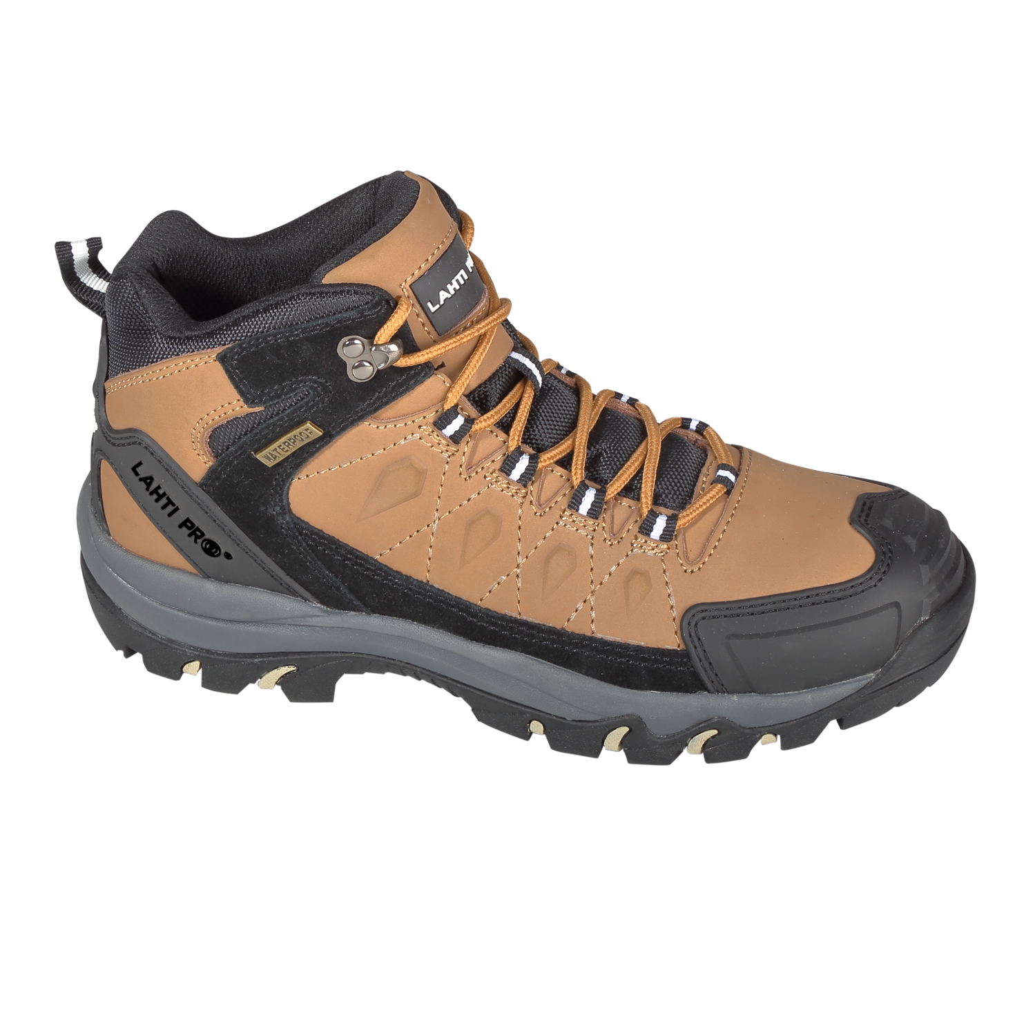 L3011446--Trzewiki bez podn. nubuk. beż.-czar., o2 sra, "46", ce,lahti