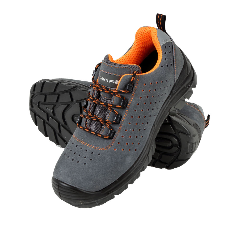 L3041647--Półbuty zamszowe z otworami szar.-pom.,s1p src,"47",ce,lahti