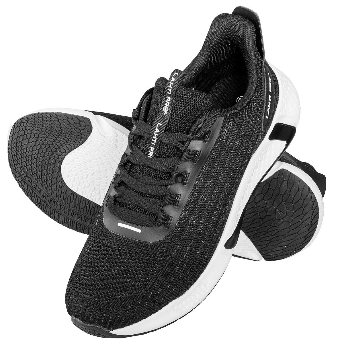 L3042741--Buty sportowe przewiewne bez podnoska lekkie Lahti Pro L30427MATERIAŁ: Wierzch: dzianina siatkowa 3D, zewnętrzna konstrukcja zwiększa cyrkulację powietrza wewnątrz obuwia. Podszewka: dzianina siatkowa. Wyści&amp;oacute;łka: wymienna (wkładki z po