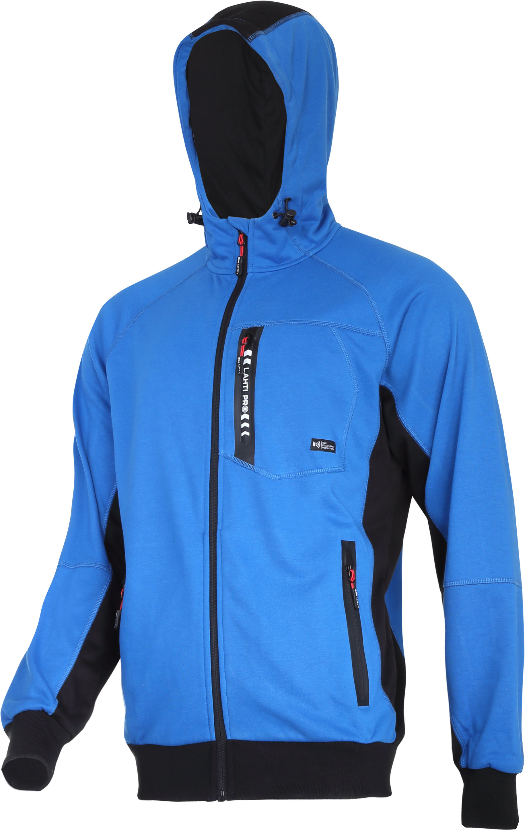 L4012704--Bluza z kapturem i suwakiem niebiesko-czarna, "xl", ce,lahti