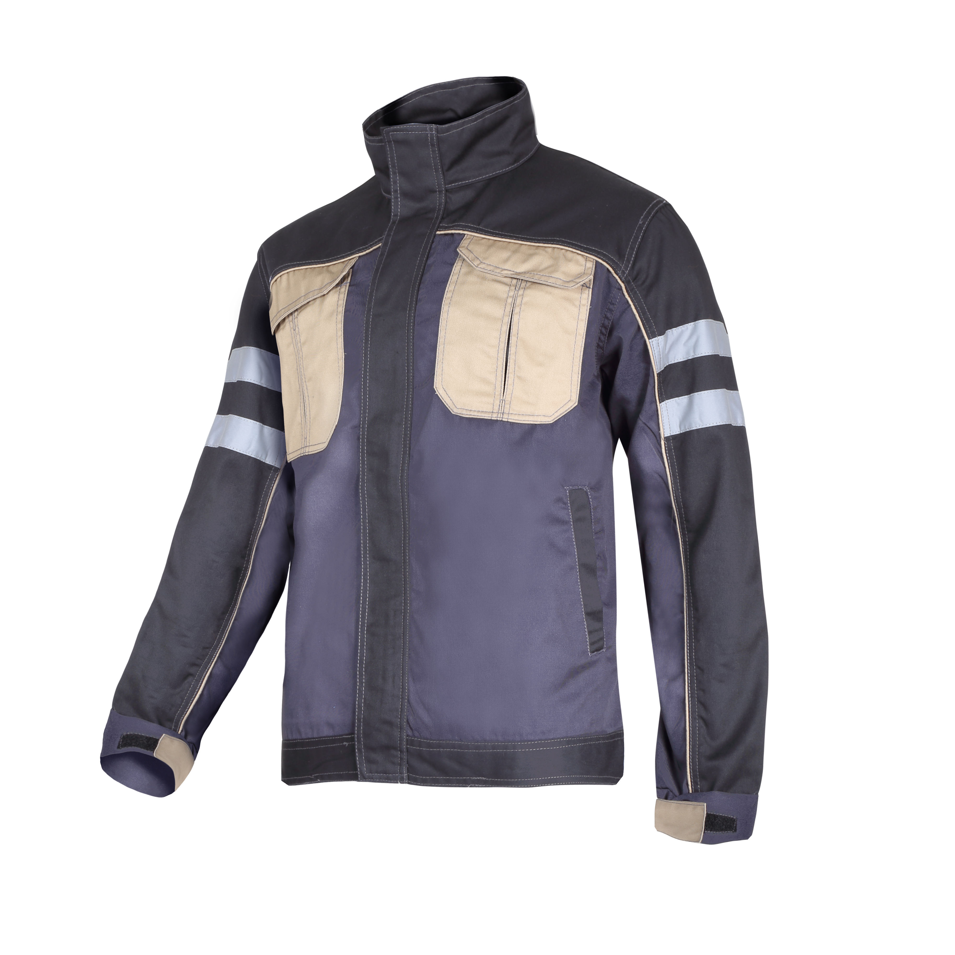 L4040801--Bluza szar-czar-beż z pasami odblask., "s", ce, lahti