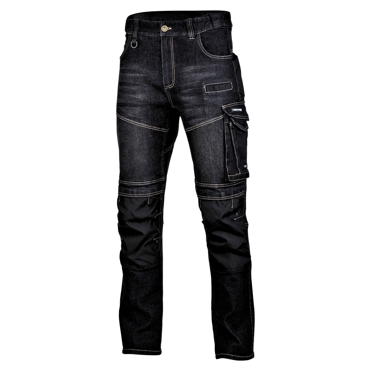 L4051705--Spodnie jeansowe czarne stretch ze wzmocn., "2xl", ce, lahti