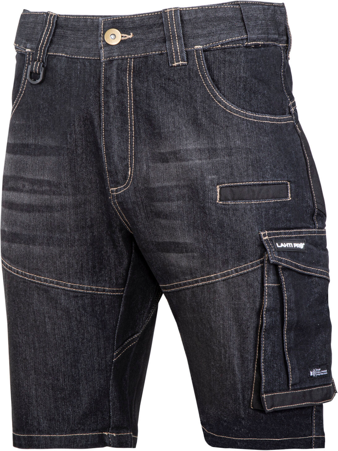 L4070801--Spodenki krótkie jeans. czar. stretch ze wzmoc.,"s",ce,lahti