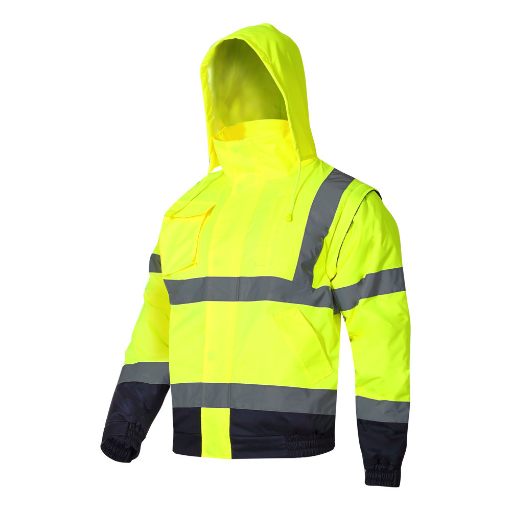 L4092502--Materiał: Powłoka: 100% poliester Oxford 300D 180g/m2 pokryty poliuretanem (PU). Ocieplina 100% poliester 160 g/m2. Podszewka: 190T poliester tafta 54 g/m2. Pasy odblaskowe zgodne z normą EN ISO 20471. Wodoszczelne szwy. Wodoodporny kaptur z regulacj