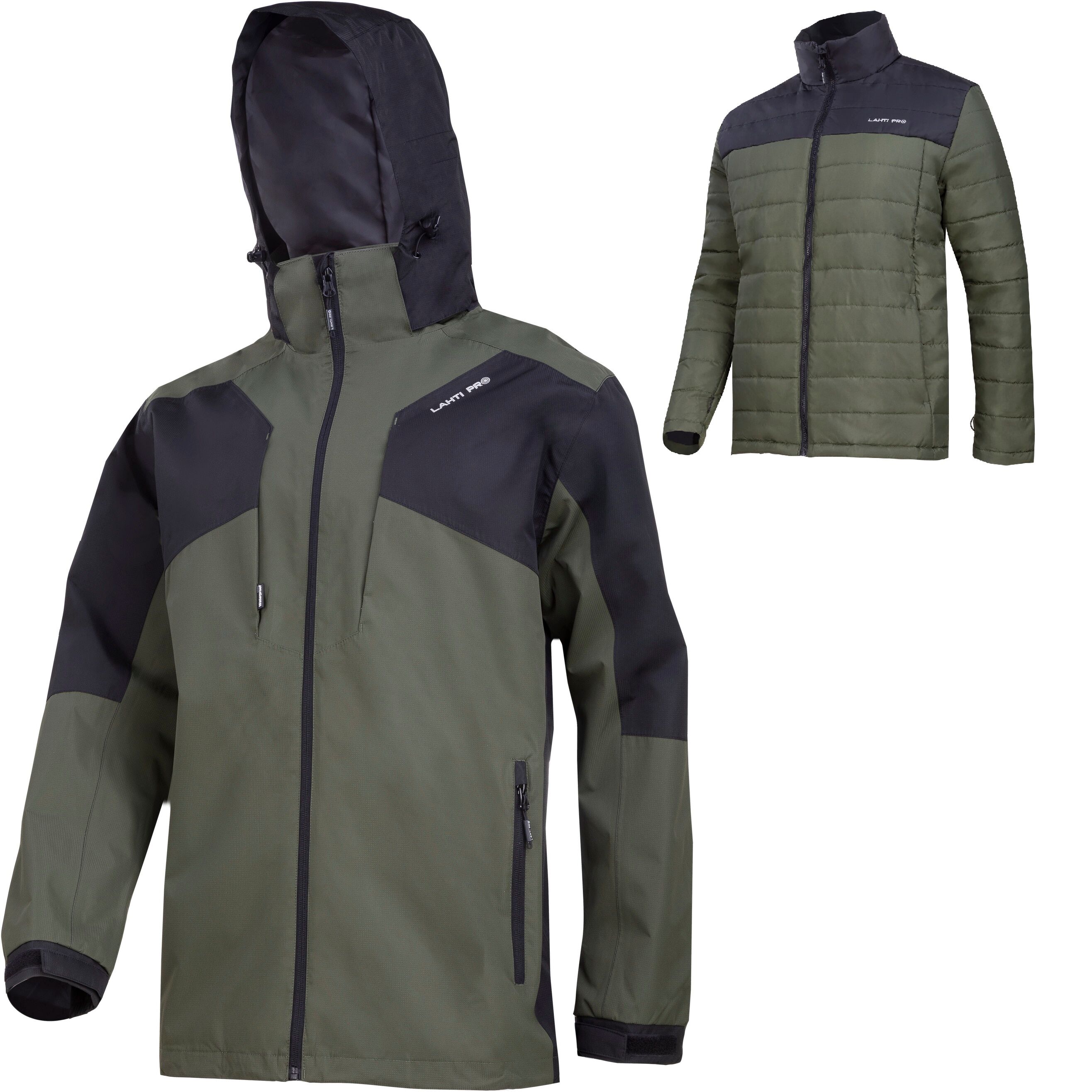 L4093905--Kurtka 3w1 z odpinaną podpinką ziel.-czar., "2xl", ce, lahti
