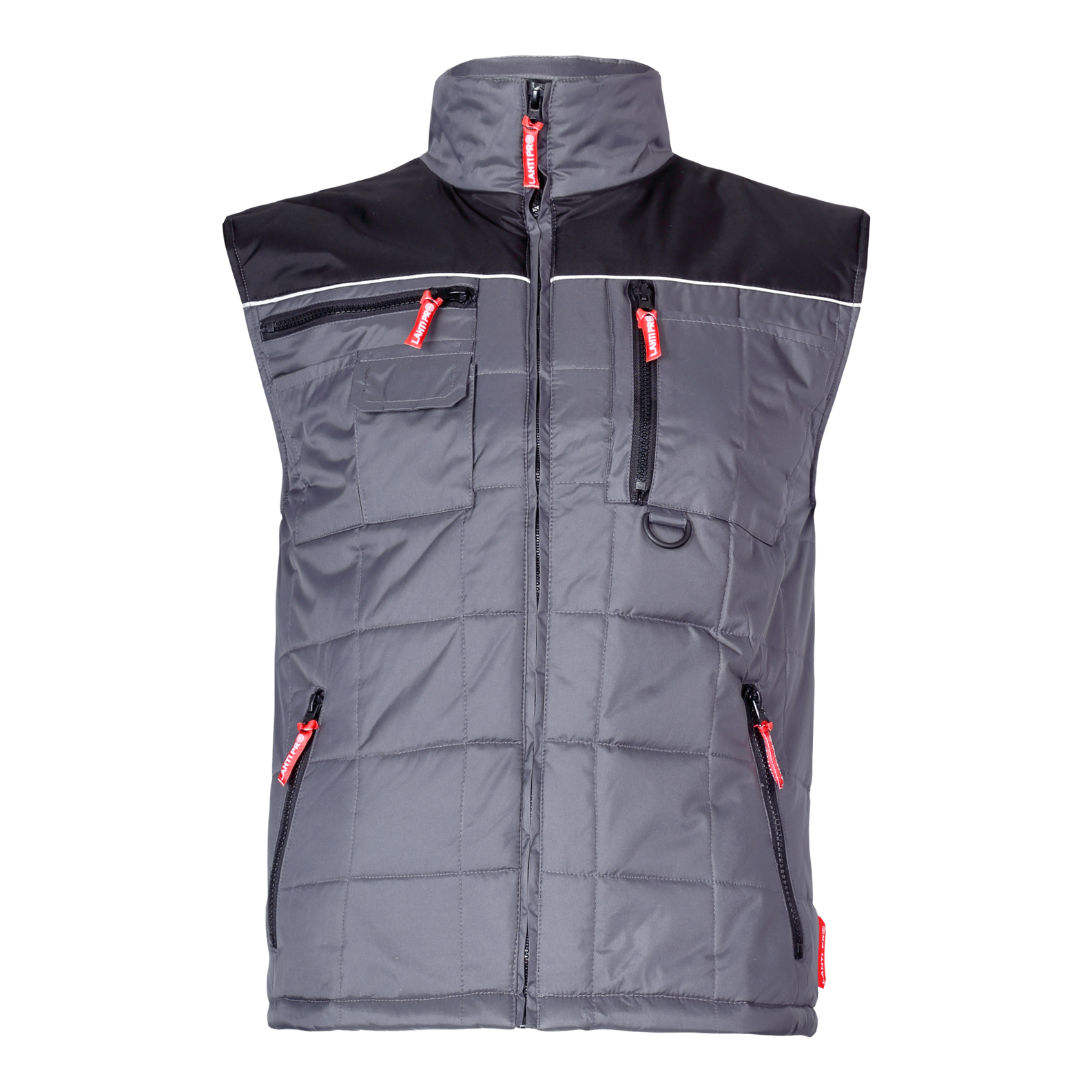 LPBO13XL--LPBO13XL Bezrękawnik ocieplany H:188-194, C:126-130, 3XL, LahtiProWykonane z mocnego materiału o gramaturze 155g/m2Ubrania robocze BHP z serii Lahti Pro uszyte z impregnowanej tkaniny powlekanej PVCTaka tkanina idealnie zabezpiecza przed wsiąkaniem w