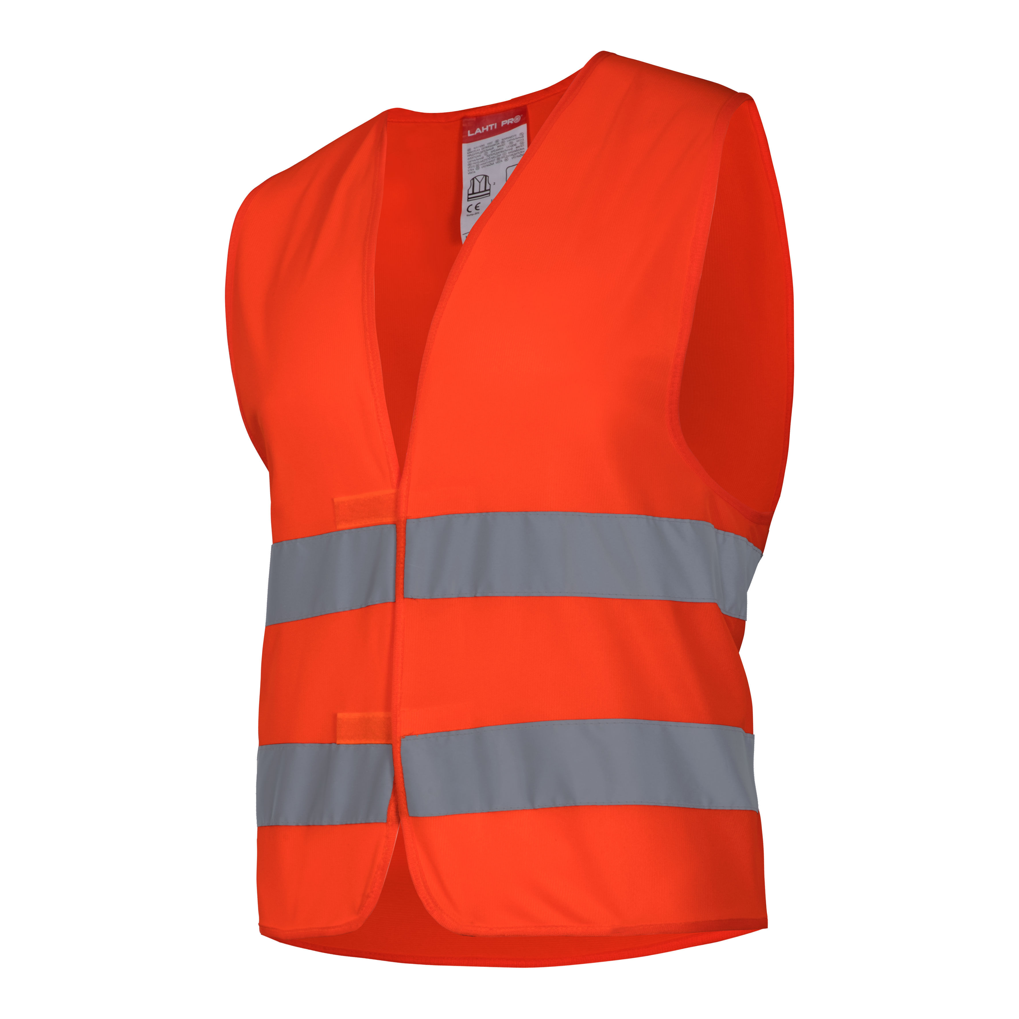 LPKO22XL--LPKO22XL Kamizelka ostrzegawcza pomarańczowa H:182-188, C:116-120, XXLKamizelka ostrzegawcza odblaskowa pomarańczowa LahtiPro dla rowerzyst&amp;oacute;w, pieszych i pracownik&amp;oacute;w drogowych.Specyfikacja:Dwa odblaskowe jasne pasy dosko